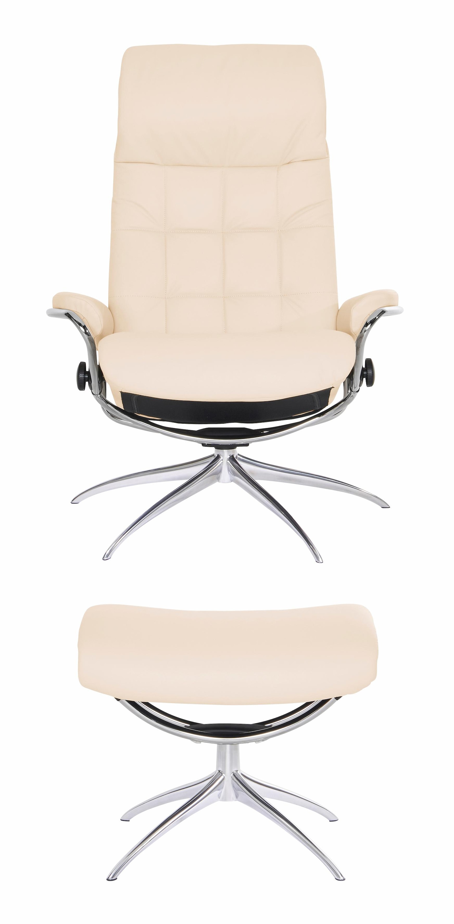 Stressless® Relaxsessel »London« Set, Relaxsessel mit Hocker,  mit Hocker, High Back, mit Star Base, Gestell Chrom