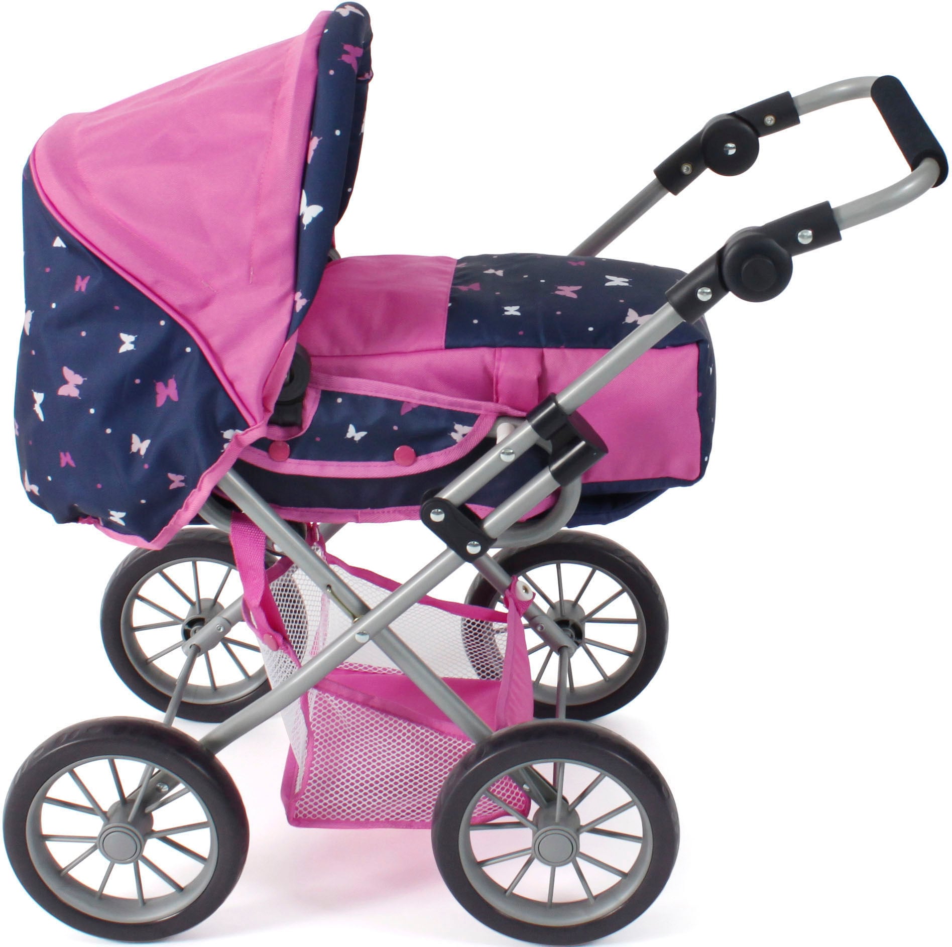 CHIC2000 Kombi-Puppenwagen »Leni Kombi, Butterfly, rosa«, mit herausnehmbarer Tragetasche