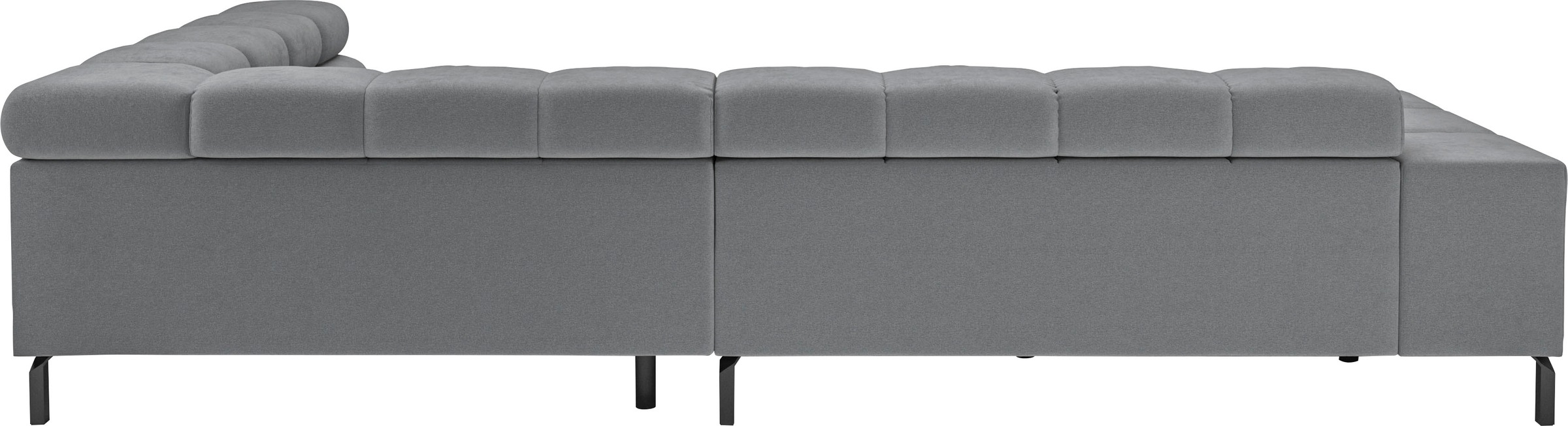 INOSIGN Ecksofa »Ancona New, wahlweise motorische Sitztiefenverstellung, auch in Cord«, feine Steppung, mit Kopfteilverstellung, 3 Zierkissen, L-Form
