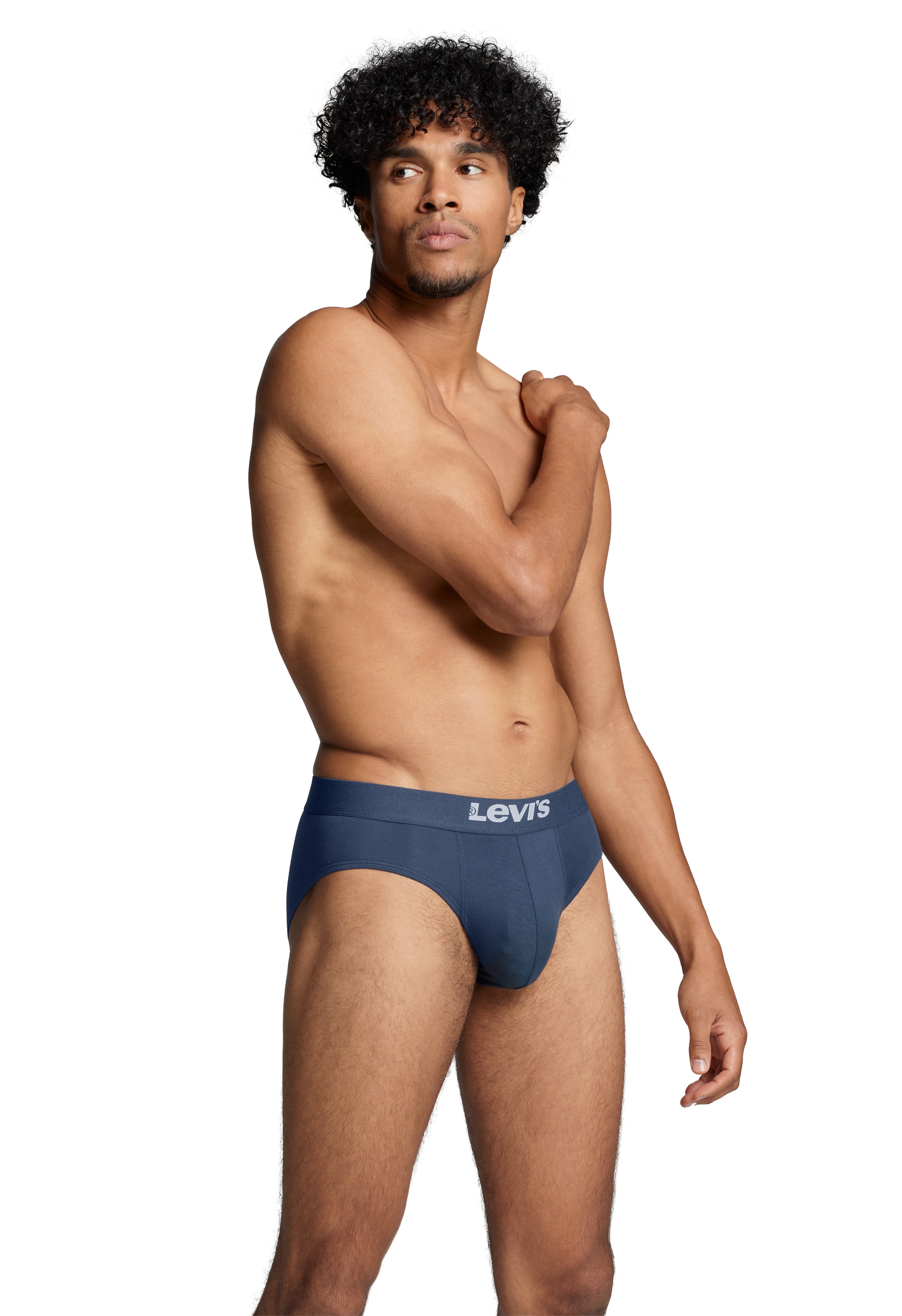 Levi's® Slip »LEVIS MEN SOLID BASIC BRIEF ORG CO 2P«, (2er Pack), mit kontrastreichem Logobund, ohne Eingriff