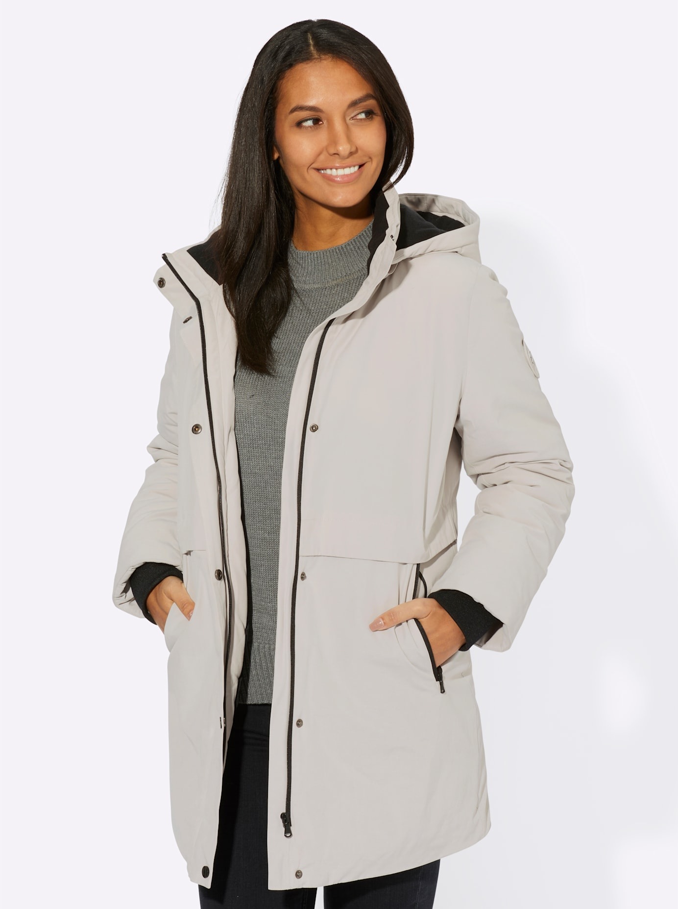 Casual Looks Langjacke, mit Kapuze