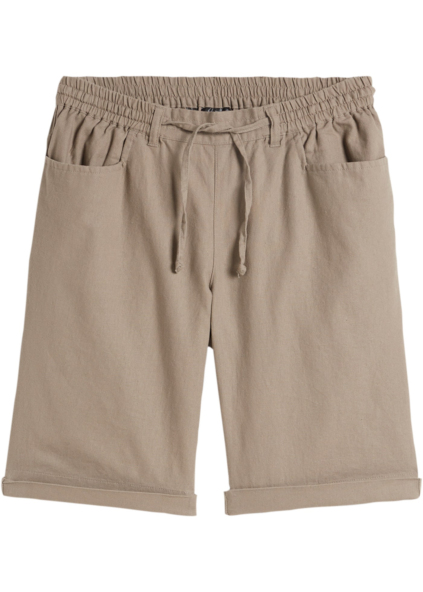 bonprix Bermudas  im sommerlichen Leinen-Mix, mit elastischer Bund mit Bindeband