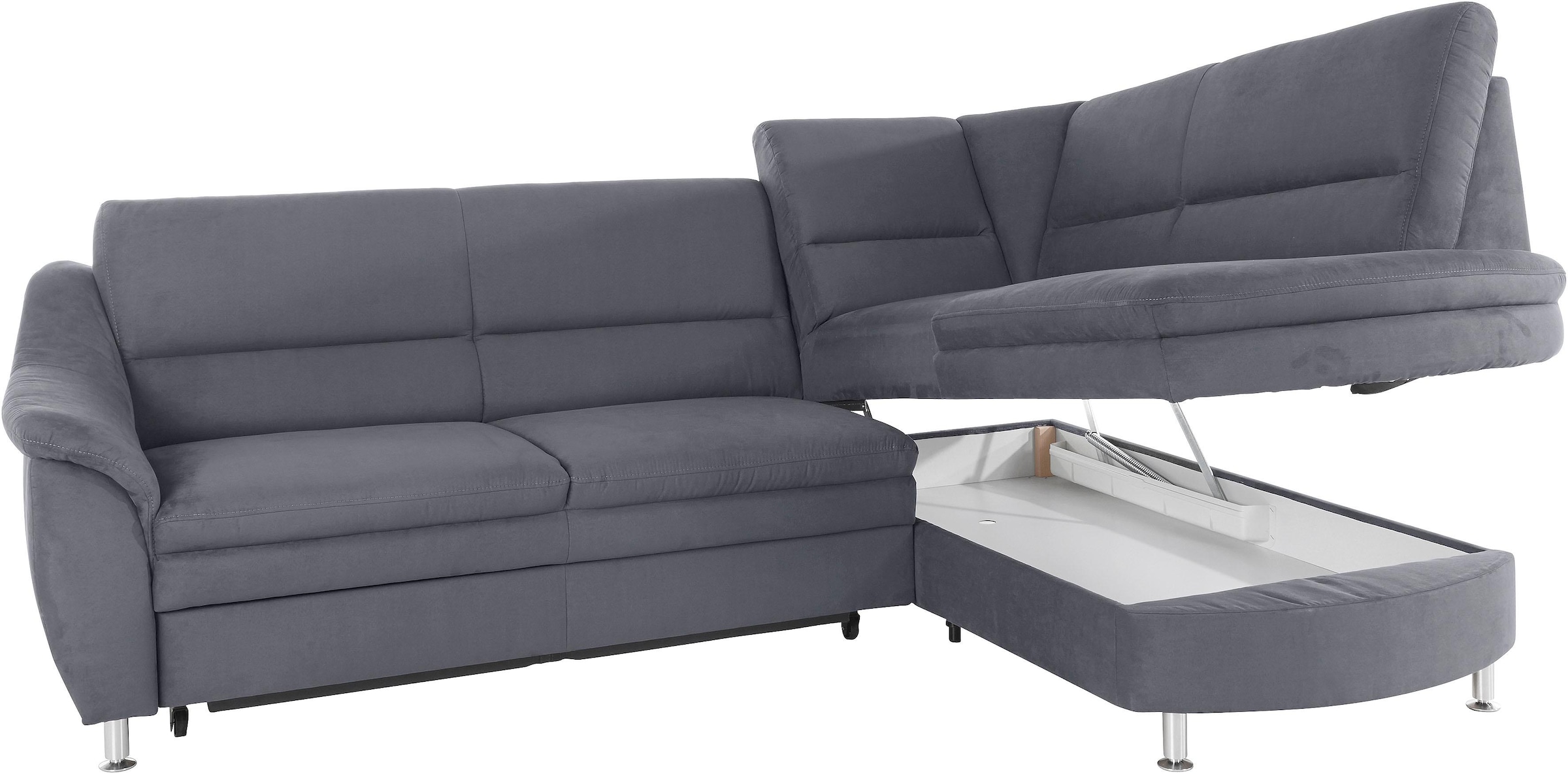 Places of Style Ecksofa »Cardoso L-Form«, Federkern, wahlweise mit Bett, Schubkasten