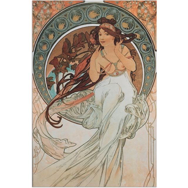 Artland Wandbild »Vier Künste: Die Musik. 1898«, Frau, (1 St.), als Alubild,  Leinwandbild, Wandaufkleber oder Poster in versch. Größen auf Raten kaufen