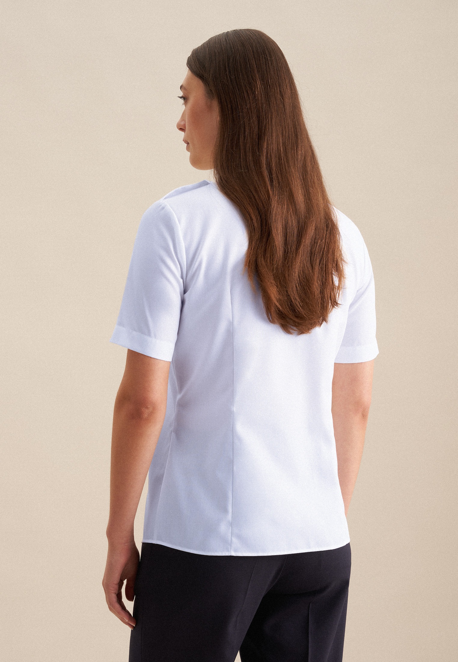 seidensticker Hemdbluse, Kurzarm Kragen Uni