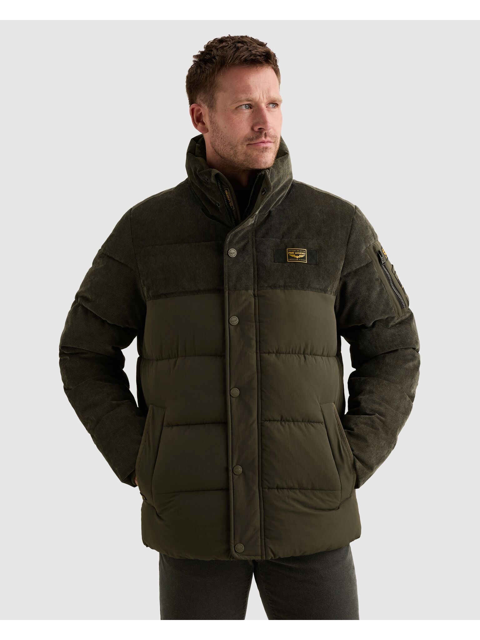 PME LEGEND Winterjacke »GOBBLER Mix fabrics« ohne Kapuze wasserabweisender Materialmix sorgt für zusätzliche Struktur