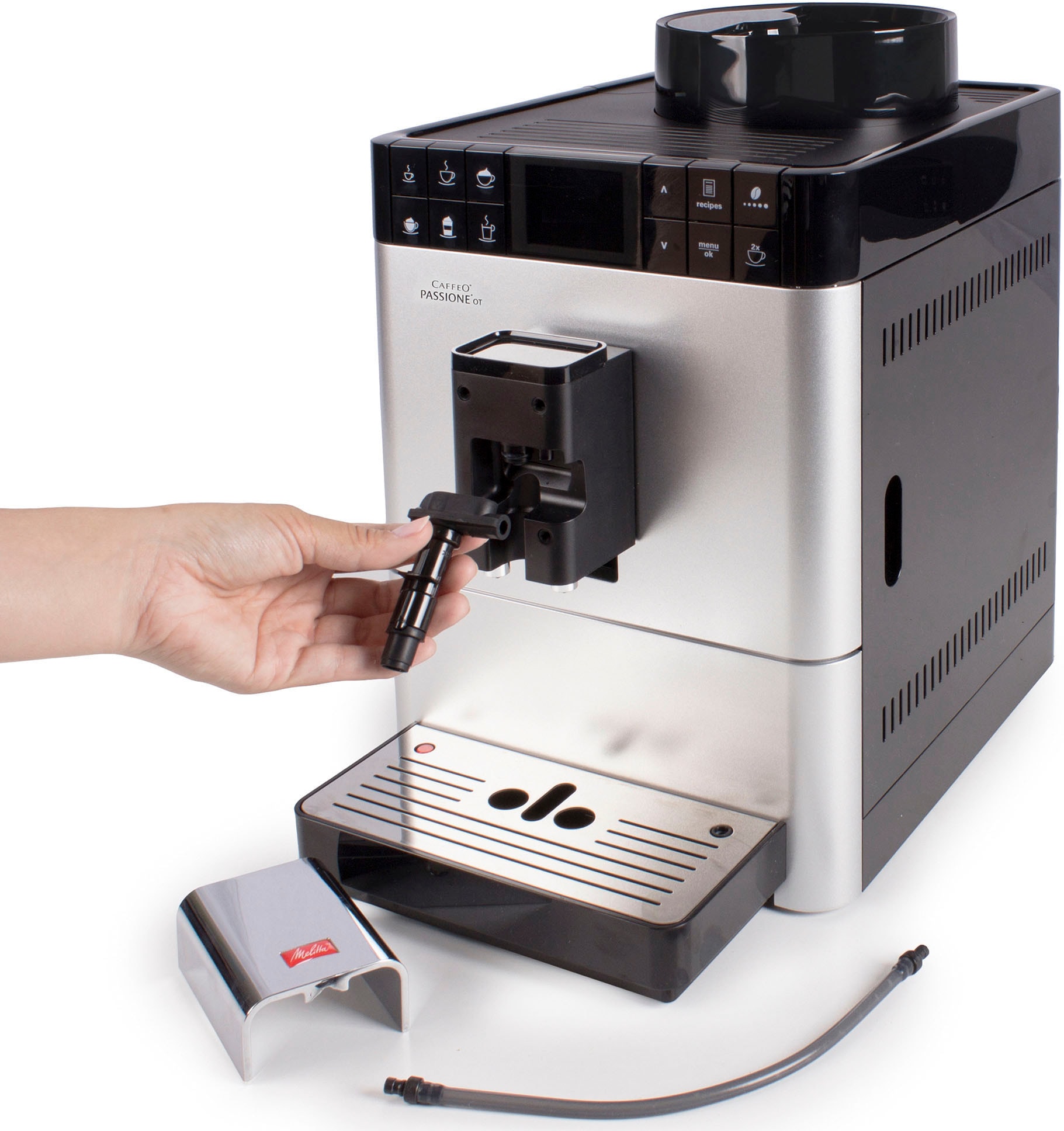 mit Touch silber«, Jahren One Kaffeevollautomat Garantie F53/1-101, Touch »Passione® Funktion, gemahlene Bohnen XXL tassengenau Melitta 3 frisch One