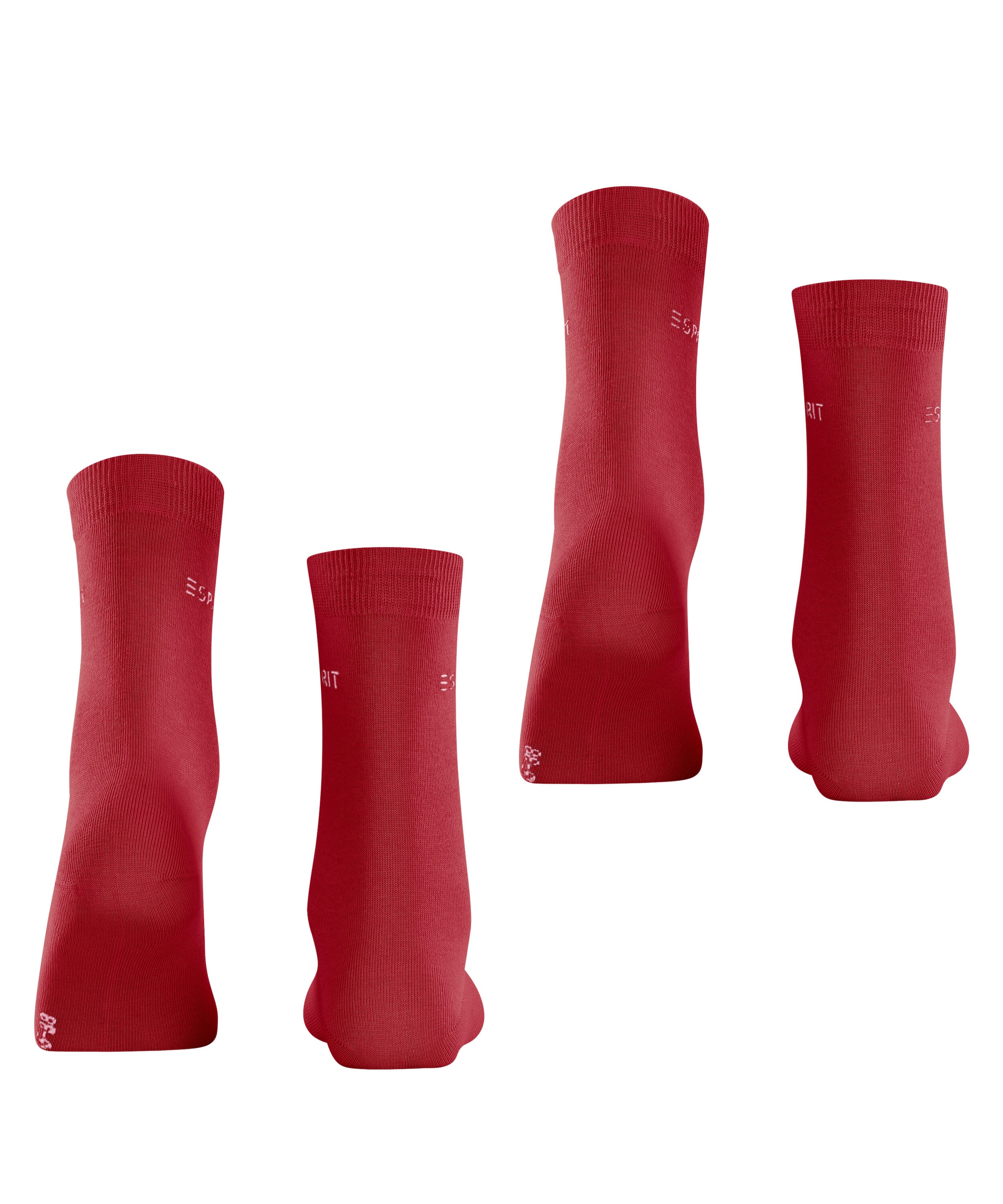 Esprit Socken »Uni«, (2 Paar), geripptes Bündchen