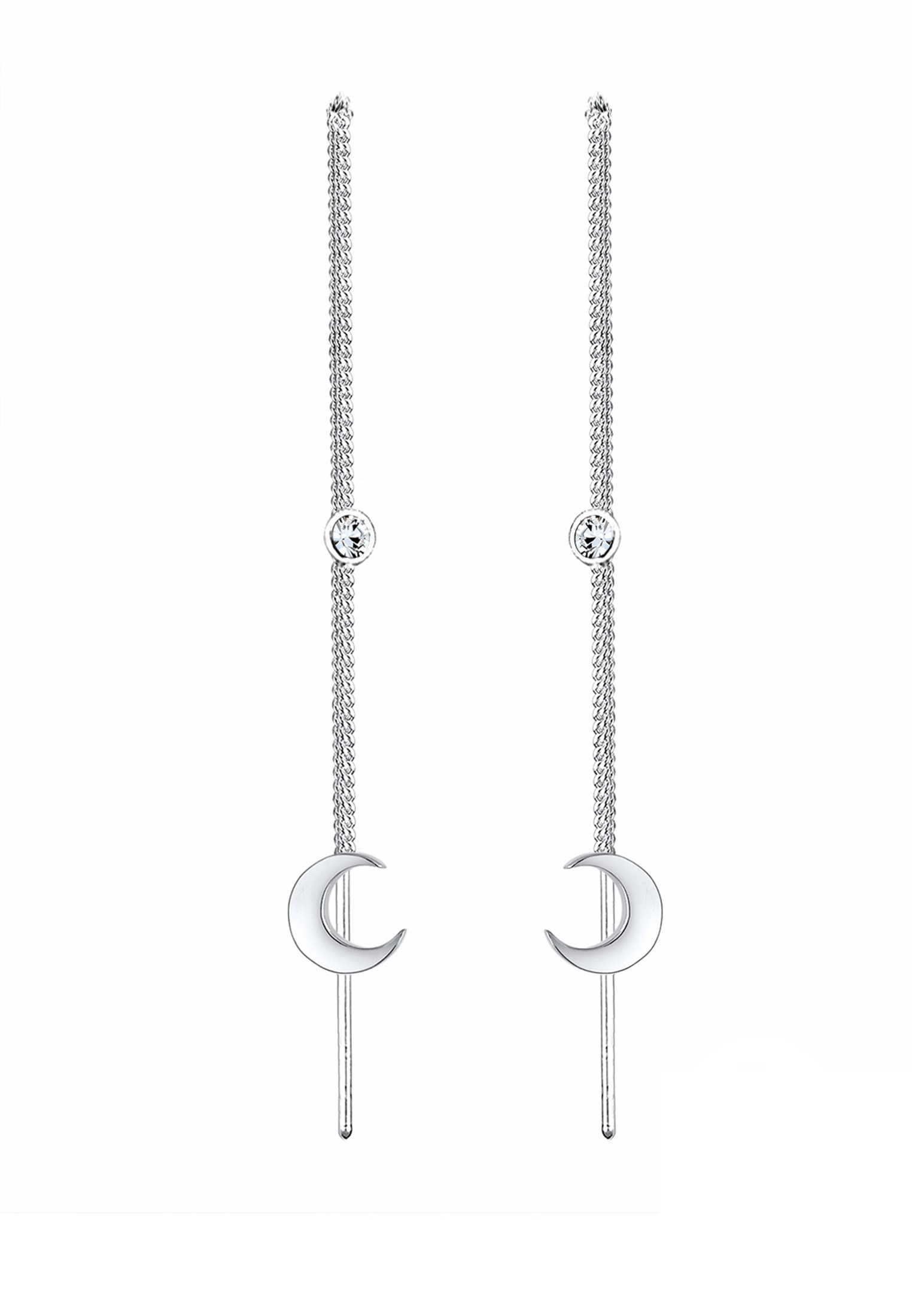 Elli Paar Ohrhänger »Ohrringe Halbmond Solitär Kristalle 925 Silber«