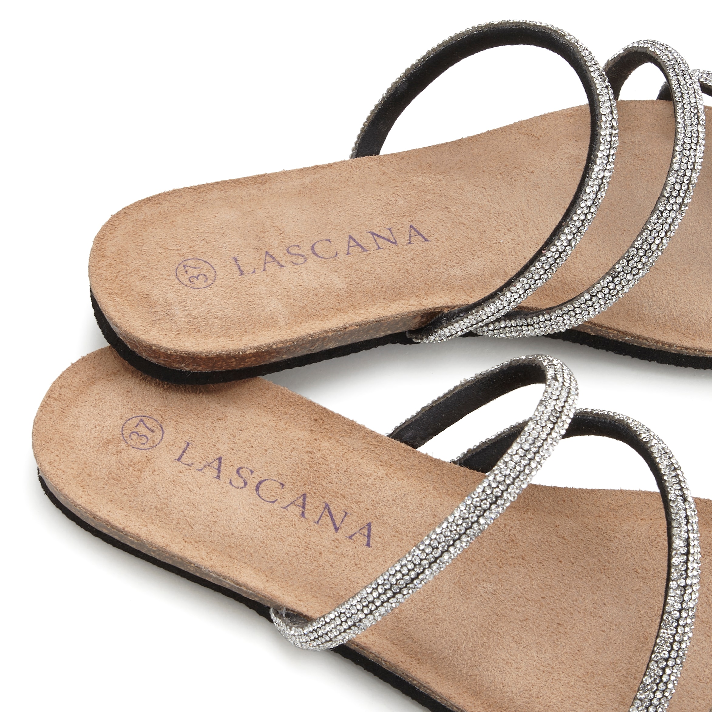 LASCANA Pantolette, Sandale, Mule, offener Schuh, hochwertiges Korkfußbett