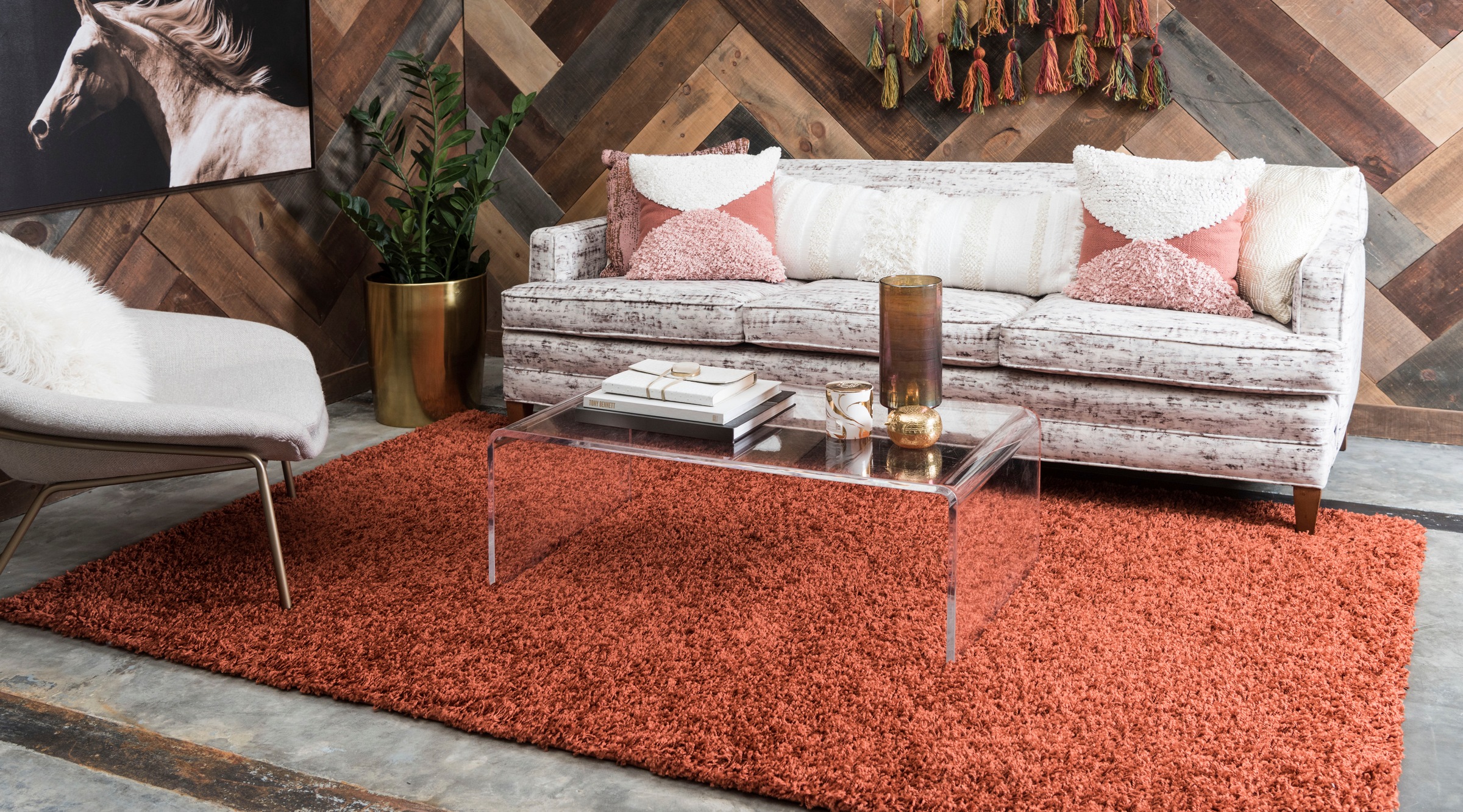 Myflair Möbel & Accessoires Hochflor-Teppich »Shaggy Shag Lagerräumung«, rechteckig, 38 mm Höhe, gewebt, Uni Farben, ideal im Wohnzimmer & Schlafzimmer
