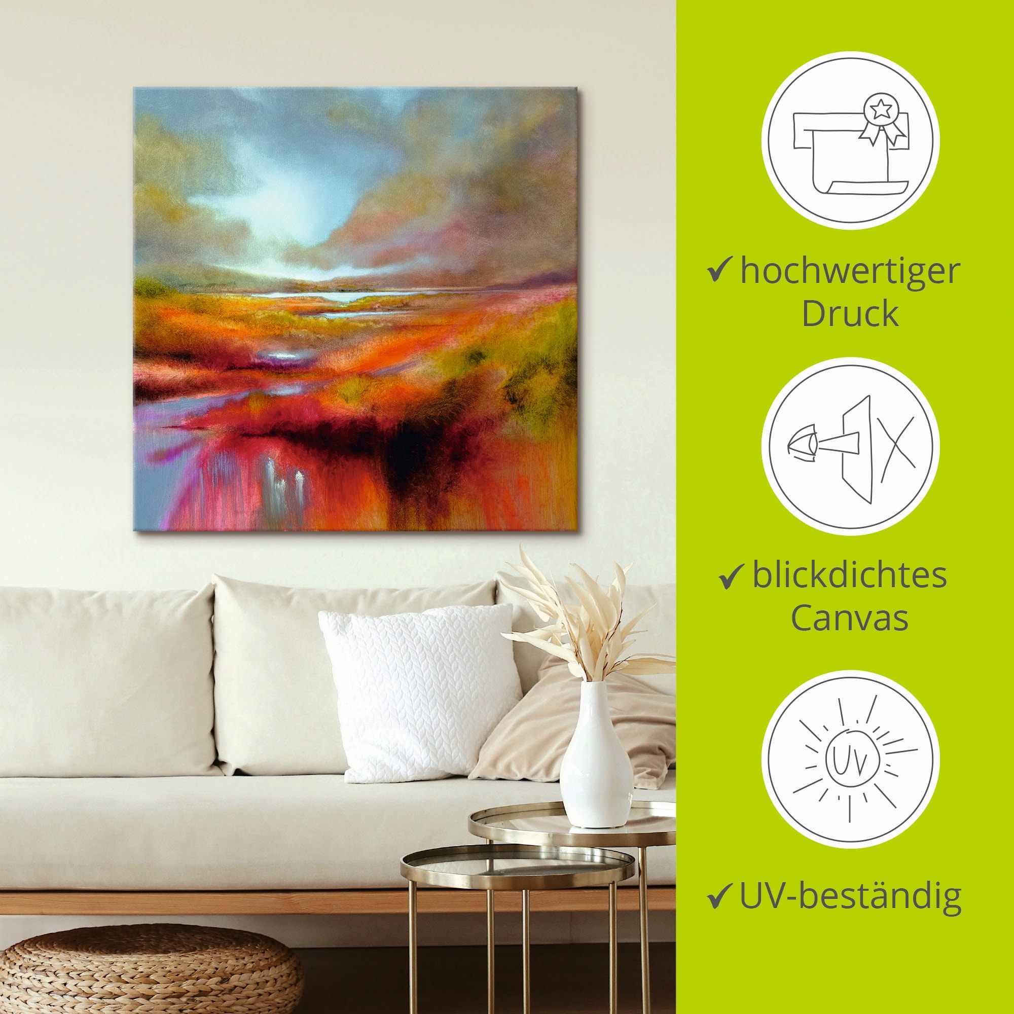 Artland Leinwandbild »Ein perfekter Tag« Berge 1 Stk. tlg. auf Holzrahmen gespannt