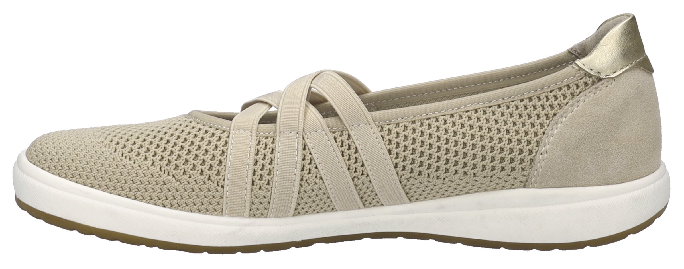 Josef Seibel Riemchenballerina »Caren 67«, Slipper, Sneaker, Schlupfschuh mit Metallic Einsatz an der Ferse