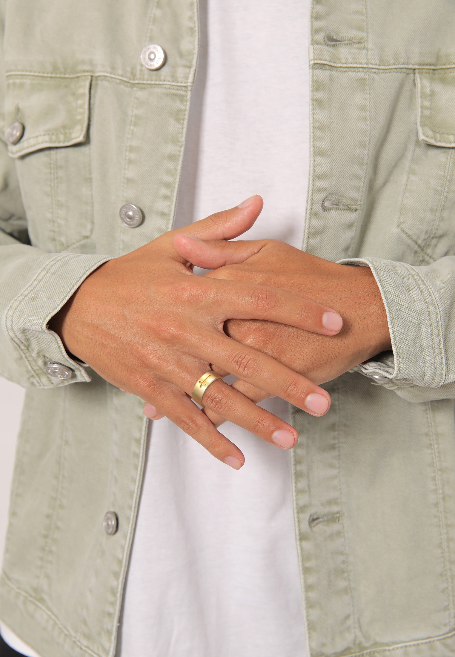 Kuzzoi Silberring »Ring Herren Bandring Kreuz Glanz 925 Silber«