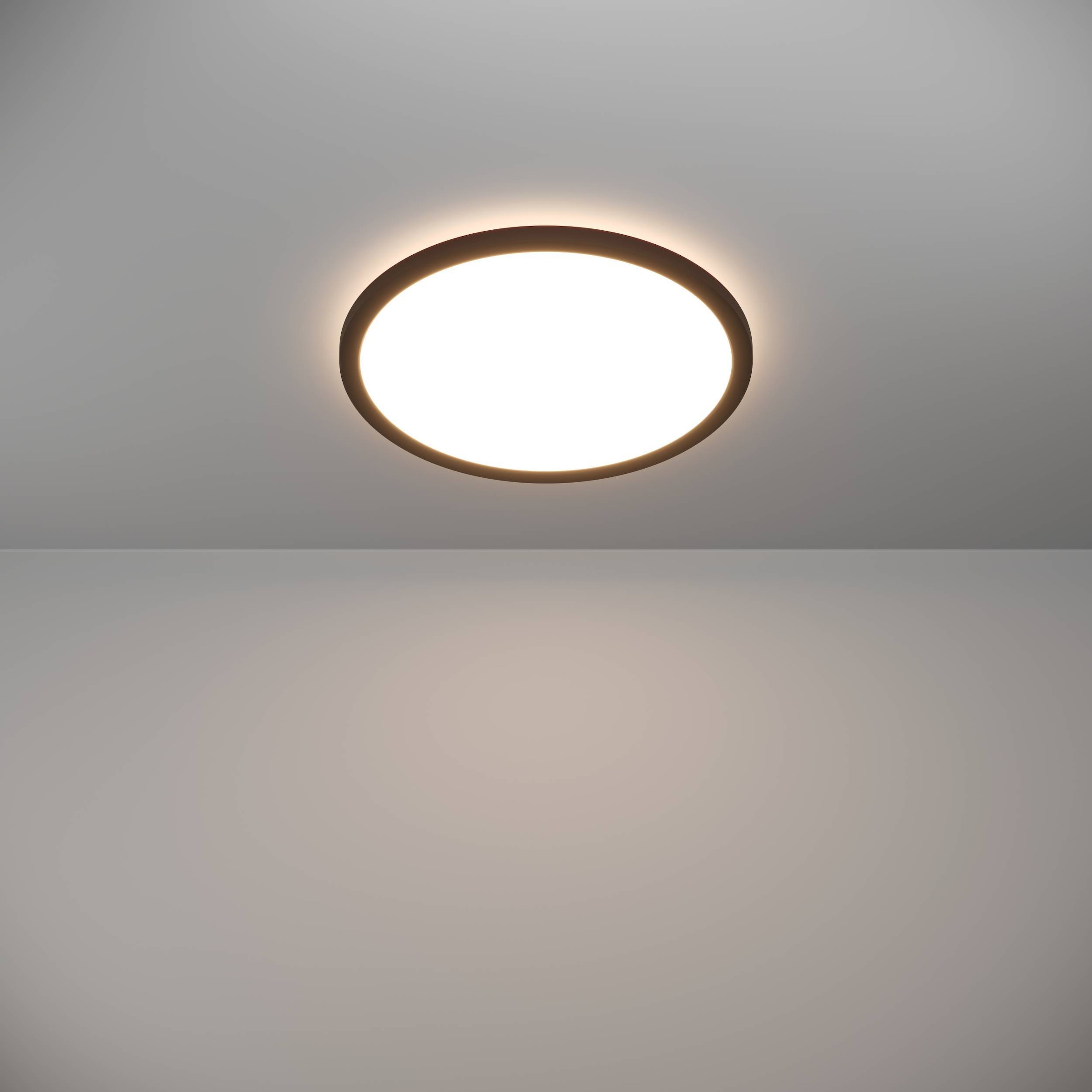 EGLO Deckenleuchte »Rovito-R Deckenlampe, Deckenbeleuchtung, Badlampe, Kunststoff, IP44« LED-Modul 1 Stk. Kaltweiß | Neutralweiß | Warmweiß Wand-/Deckenleuchte - H3 x Ø38,9 cm - schwarz - 18,5W inkl.