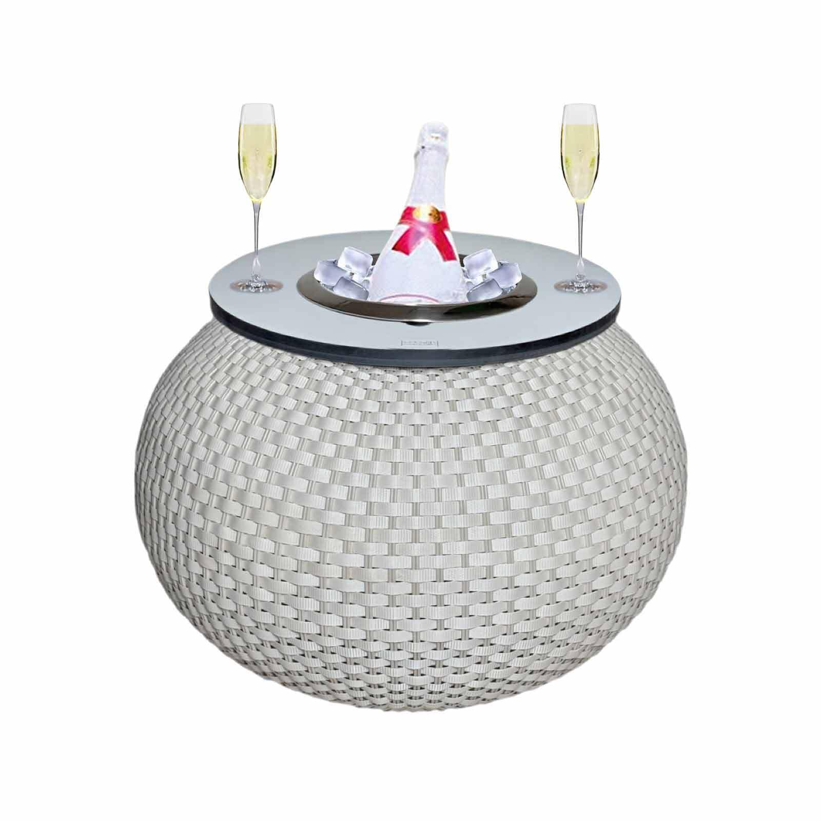 COOTAB COOLER TABLE 3-in-1 Loungetisch mit Edelstahl-Kühler Milano 40 cm