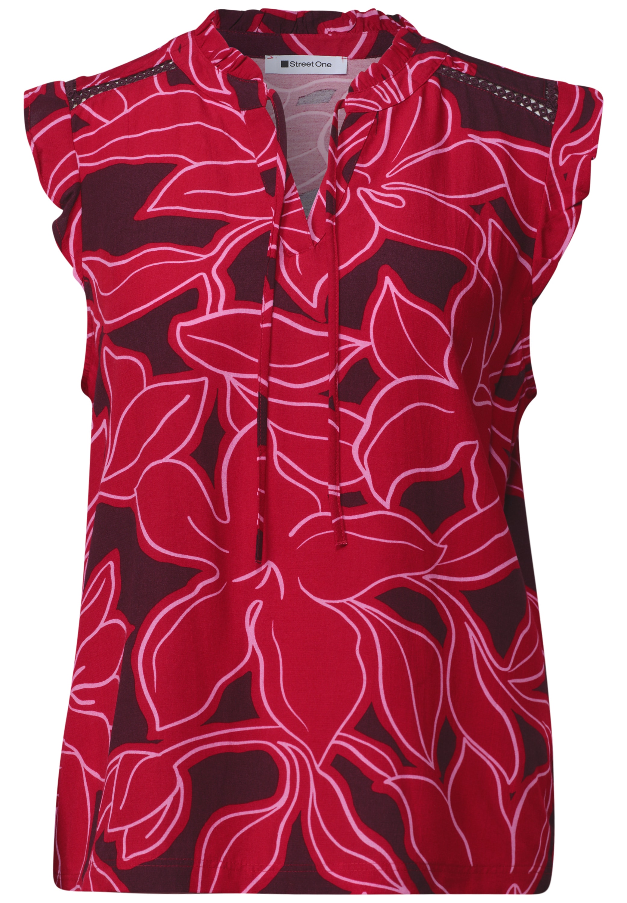 STREET ONE Blusentop Feine Chiffon-Qualität mit Innetop aus Modal, weich fallend