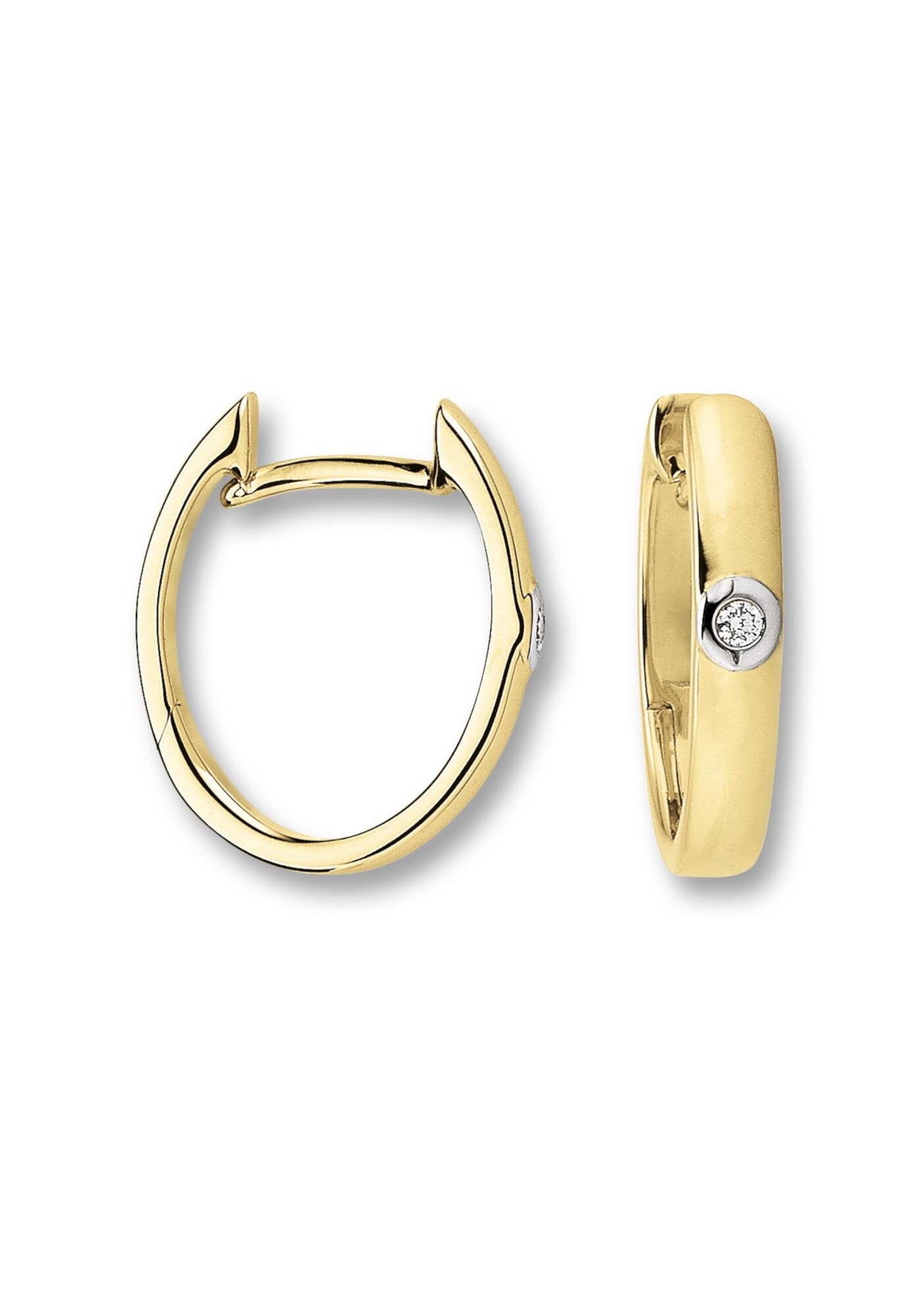 ONE ELEMENT Paar Creolen »0.02 ct  Diamant Brillant Ohrringe   Creolen aus 585 Gelbgold«