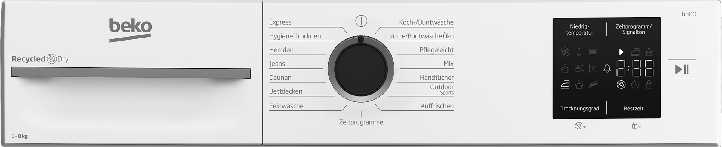 BEKO Wärmepumpentrockner »BMO3T382CW« AquaWave Schontrommel für besonders schonendes Trocknen