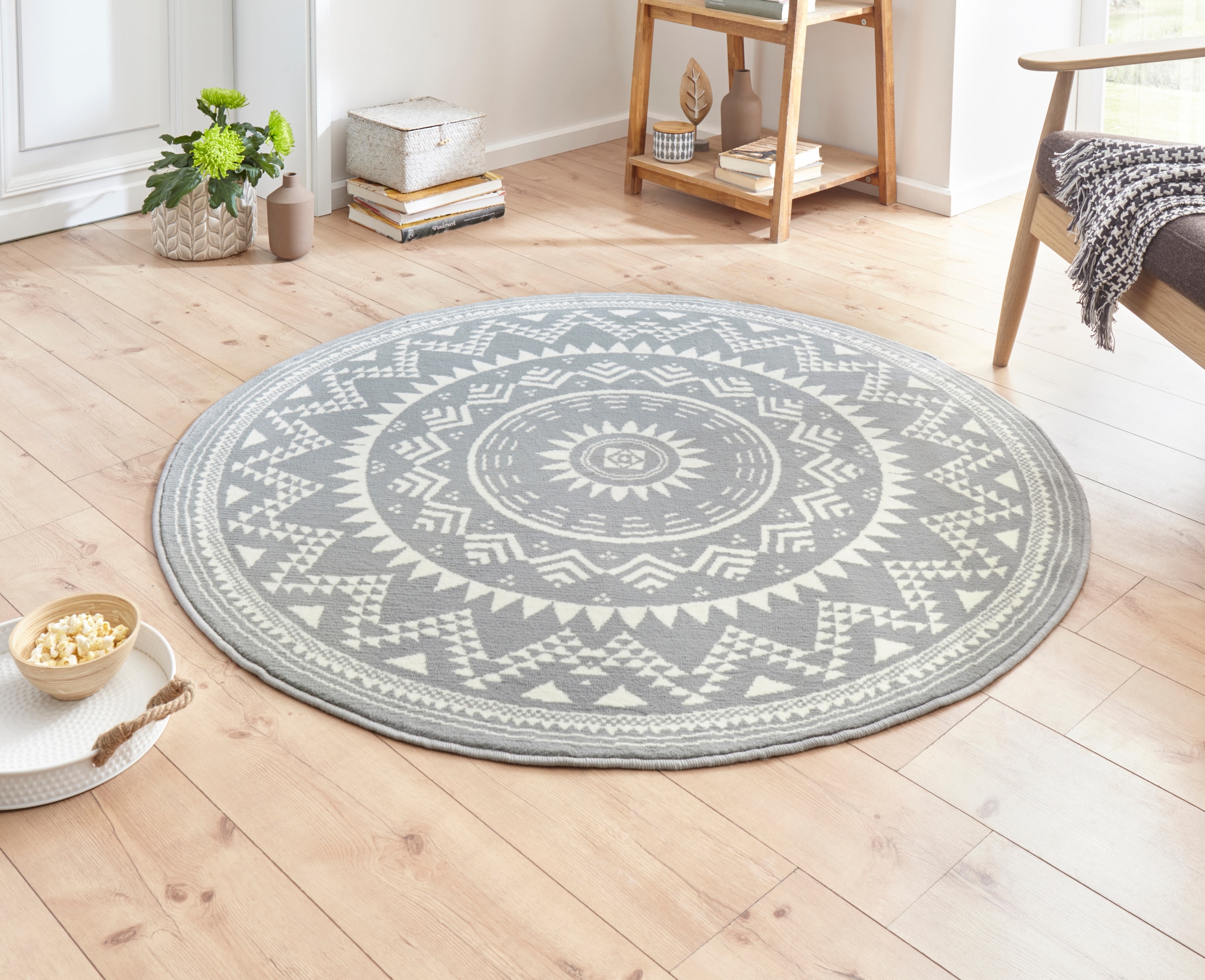 HANSE Home Teppich »Valencia«, rund, 9 mm Höhe, Kurzflor, Modern, Vintage, Mandala, Wohnzimmer,...