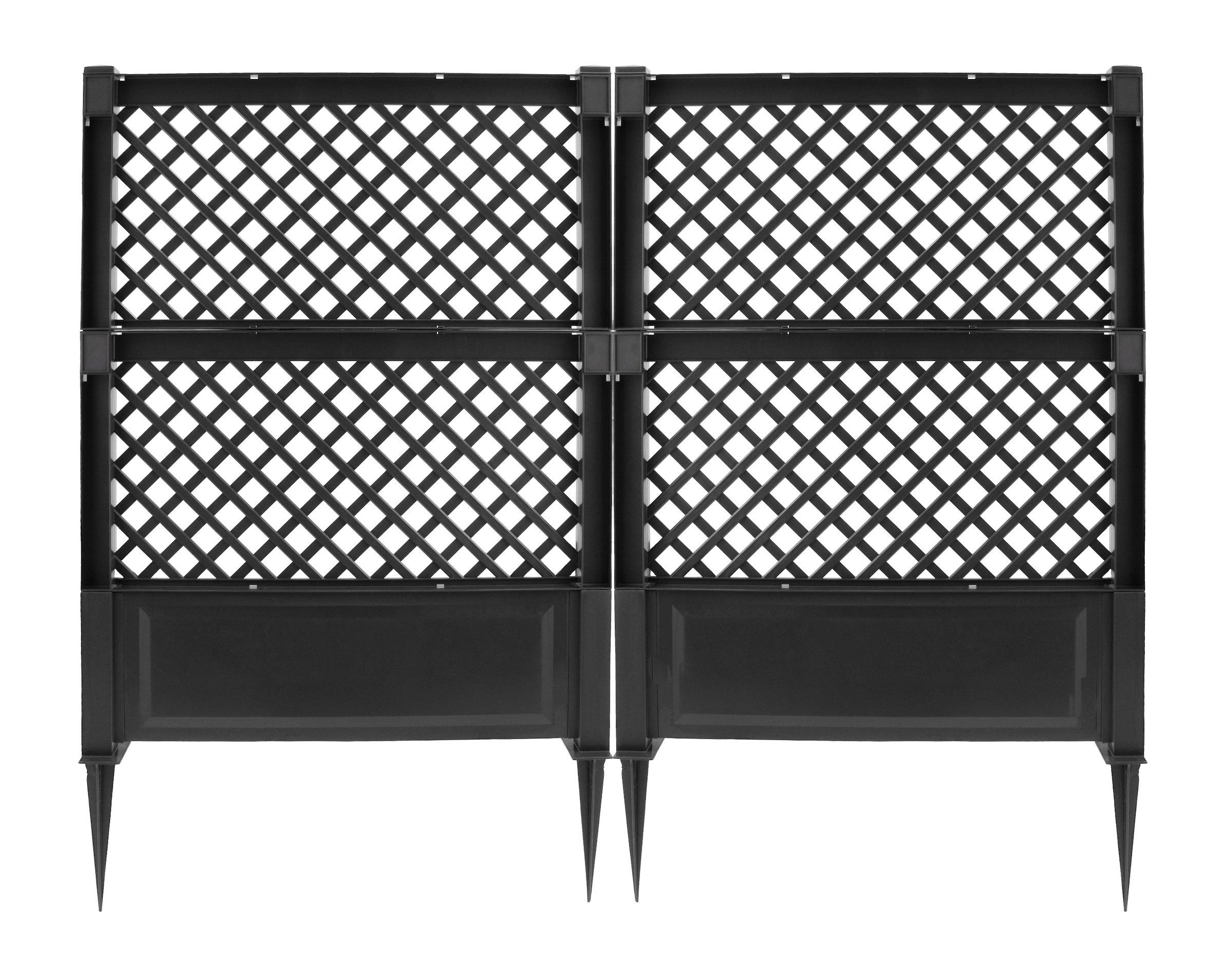 Spalier 100 cm mit Erdspieß, anthrazit, 2er Set