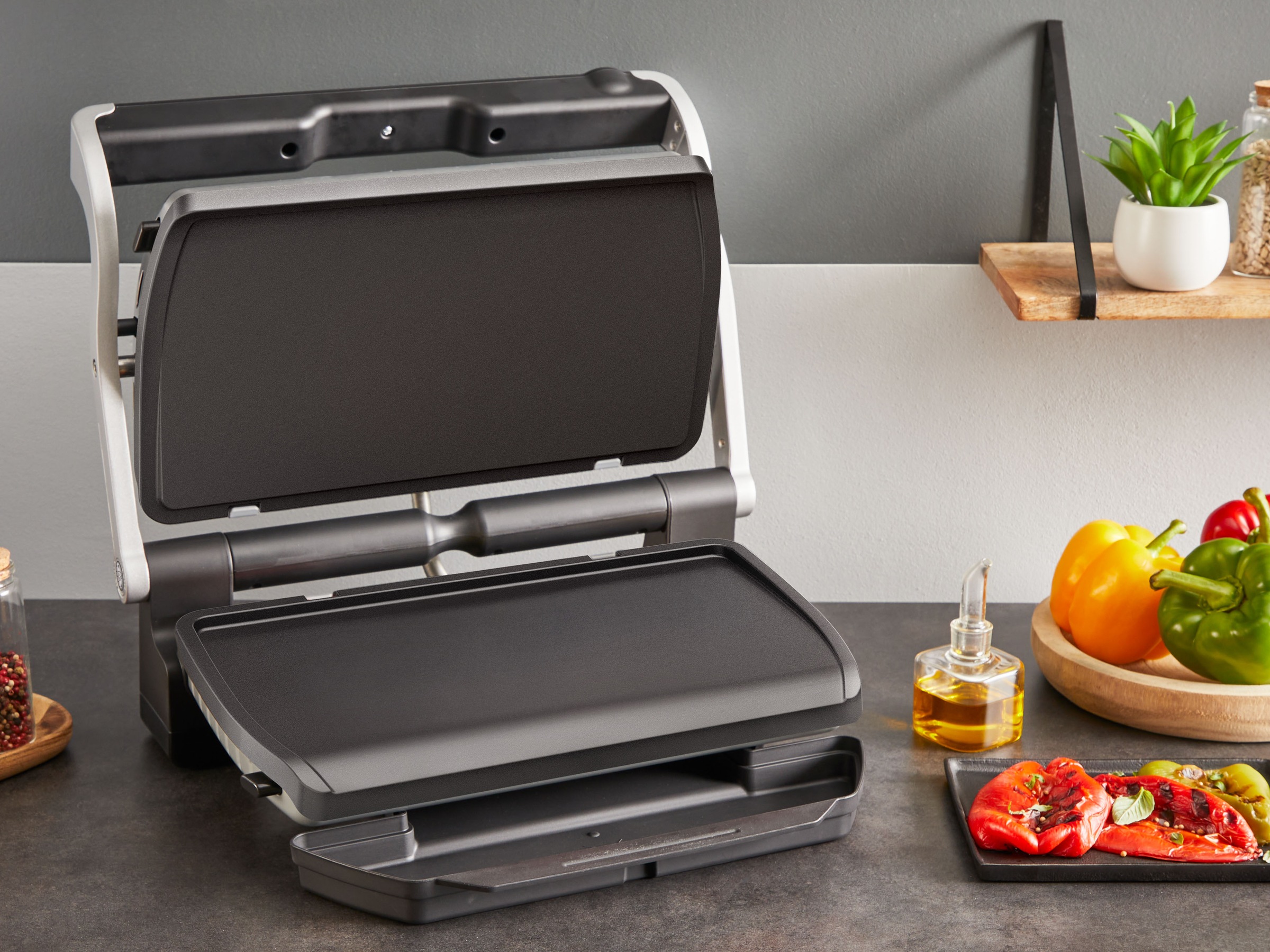 Tefal Backblech »XA7298 OptiGrill«, Aluminium, (Set), Plancha-Platten XL, für empfindliche Zutaten, antihaftb. Alu-Druckguss