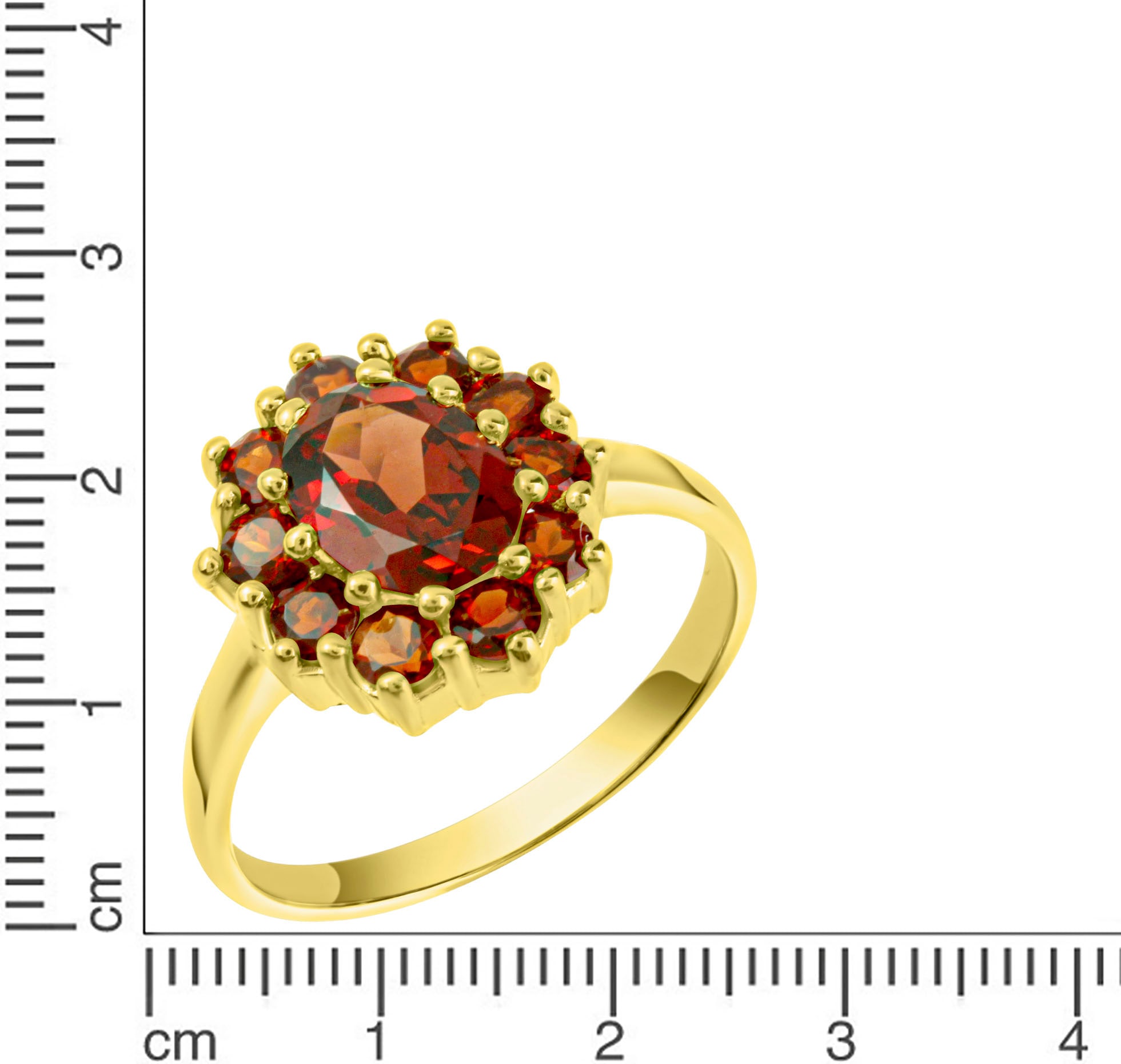 Firetti Silberring »Schmuck Geschenk Silber 925 Fingerring Damenring Entourage Blume«, mit Granat