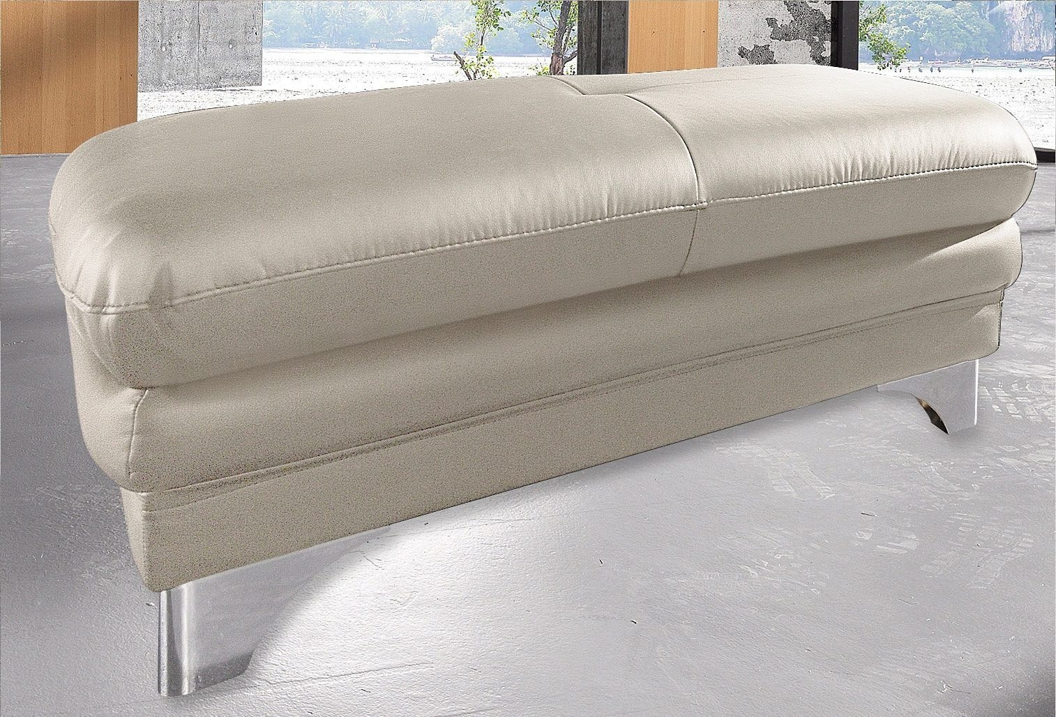 COTTA Polstergarnitur »Enterprise«, (Set), Set: Ecksofa, Hocker, Kopfteilverstellung, wahlweise mit Bettfunktion