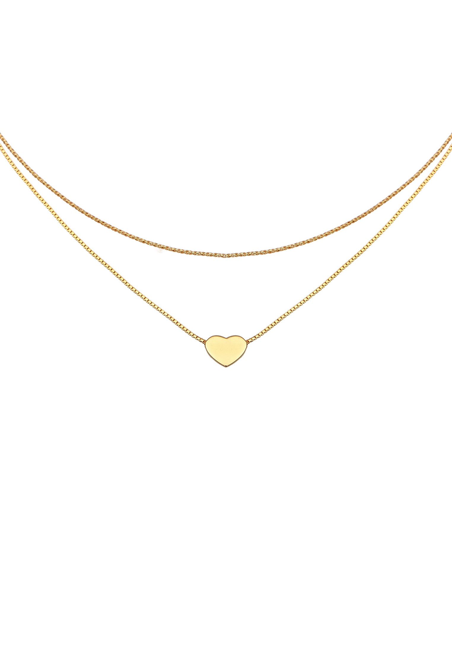 Elli Silberkette »Halskette Choker Layer Look Herz Trend 925 Silber«