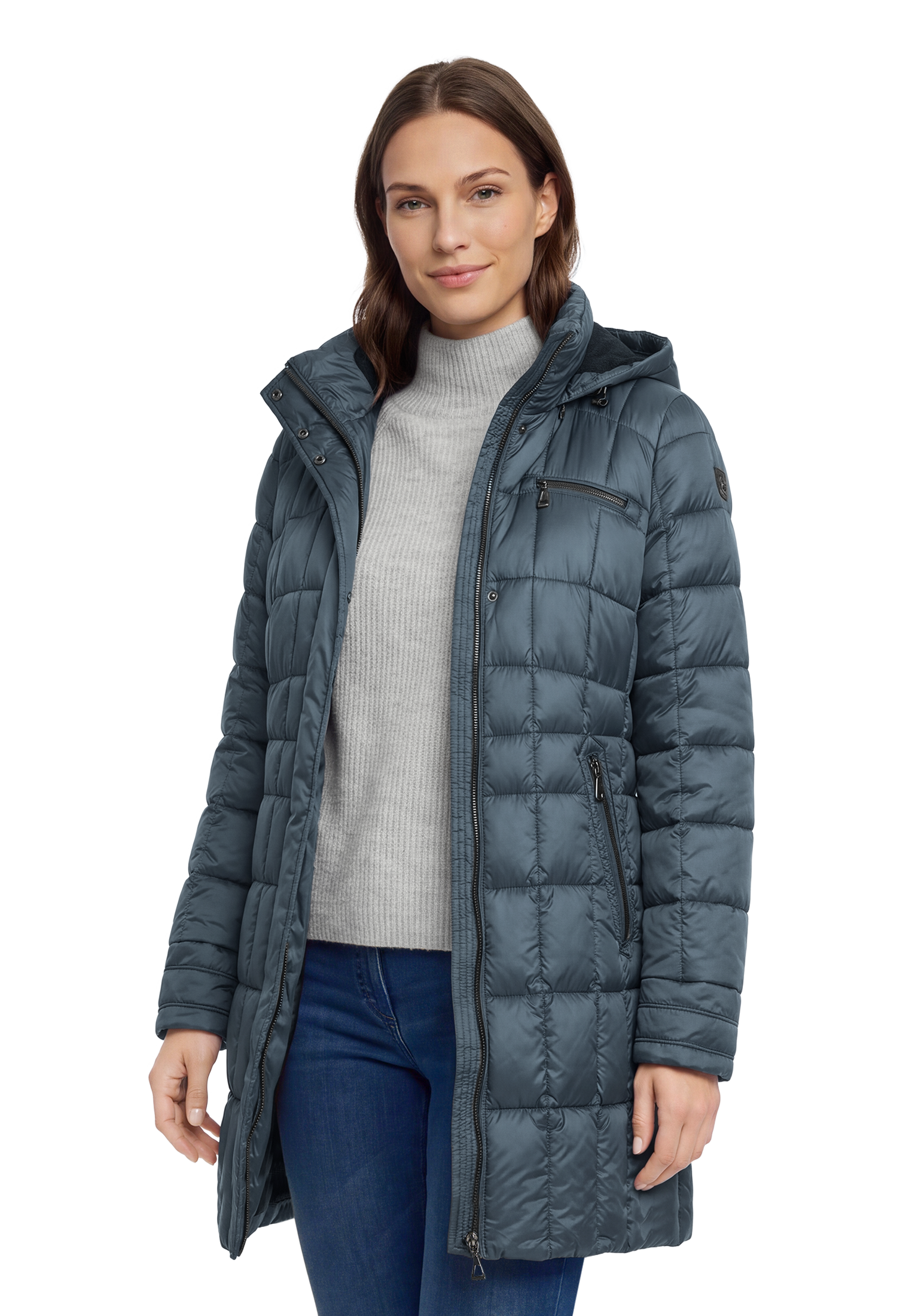 Gil Bret Steppmantel Winterjacke mit abnehmbarer Kapuze und Reißverschluss