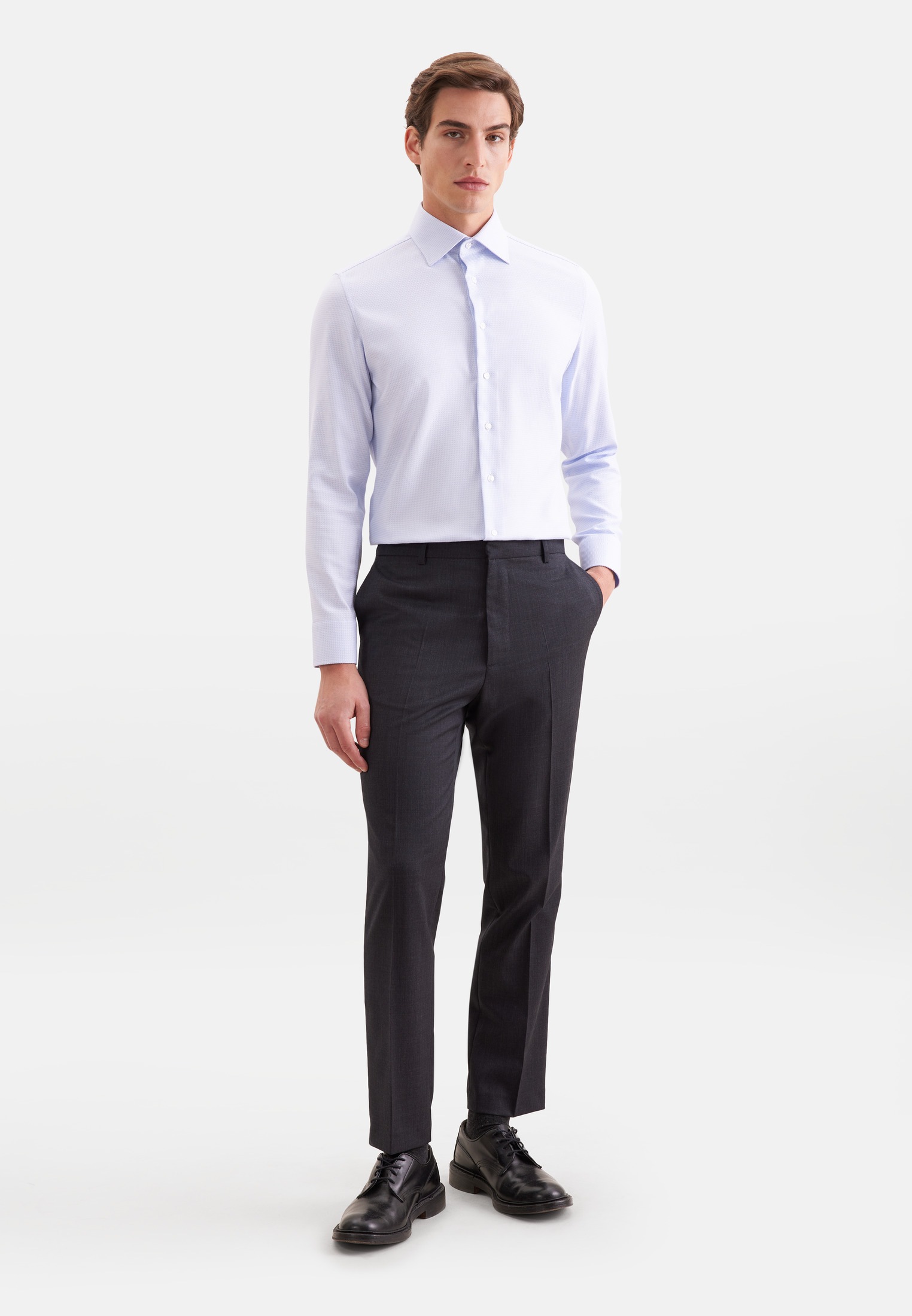 seidensticker Businesshemd »Schwarze Rose« Slim 1/1 Kentkragen Struktur