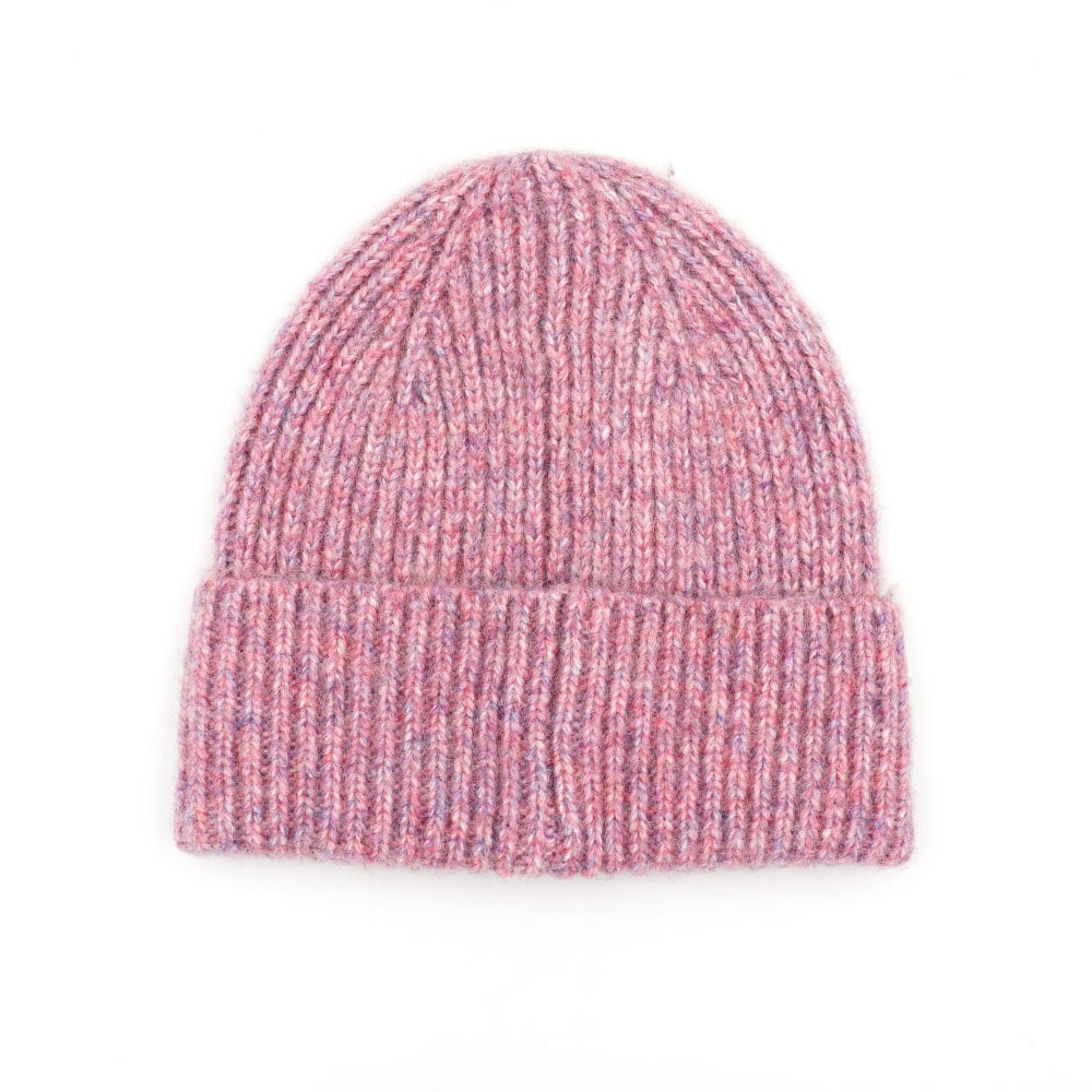 CAPO Strickmütze Melange-Optik, Rippenstrick, breiter Umschlag