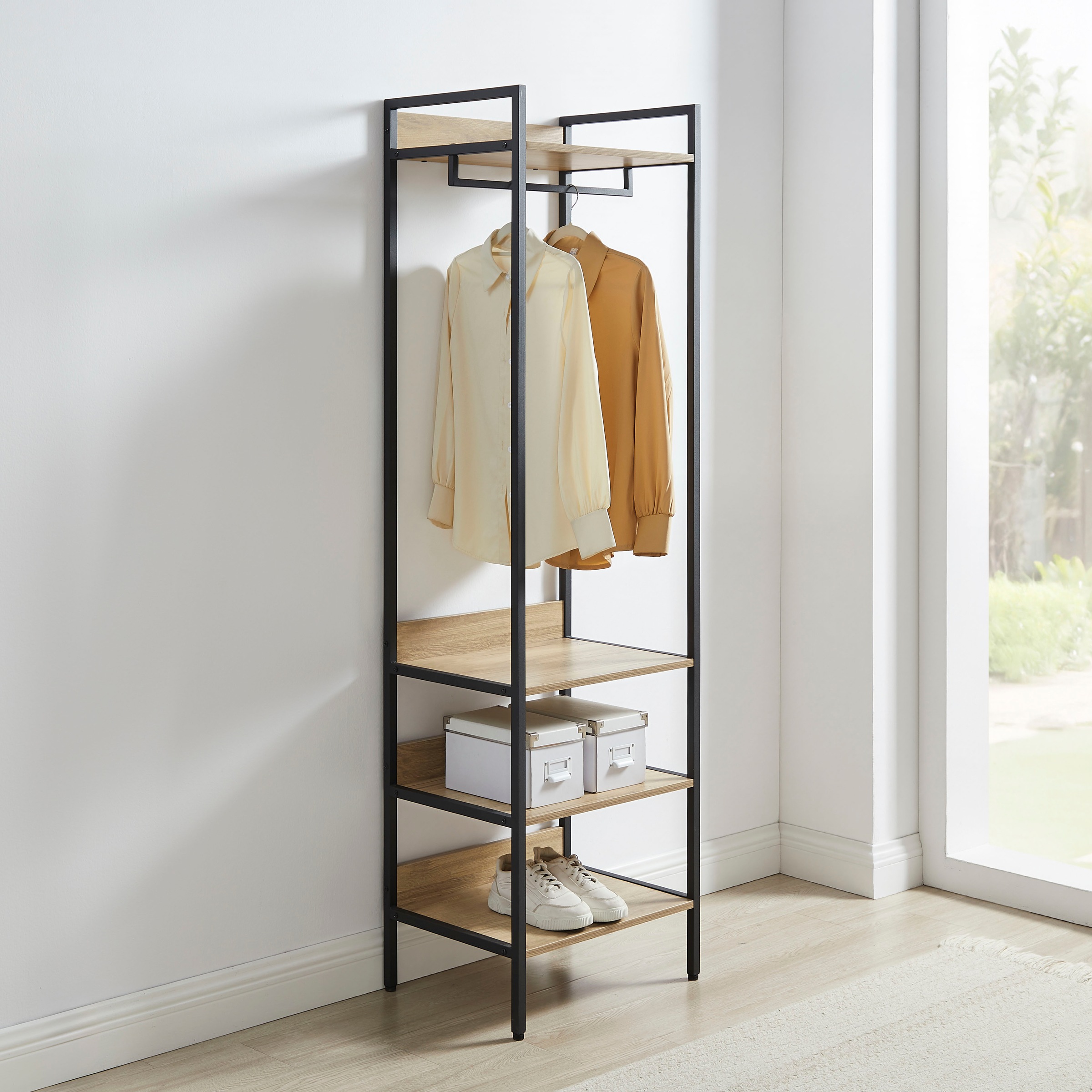 OTTO home Garderobenschrank »Tayler« pflegeleichte Melaminoberfläche, Metallgestell, natürliche ABS-Kanten