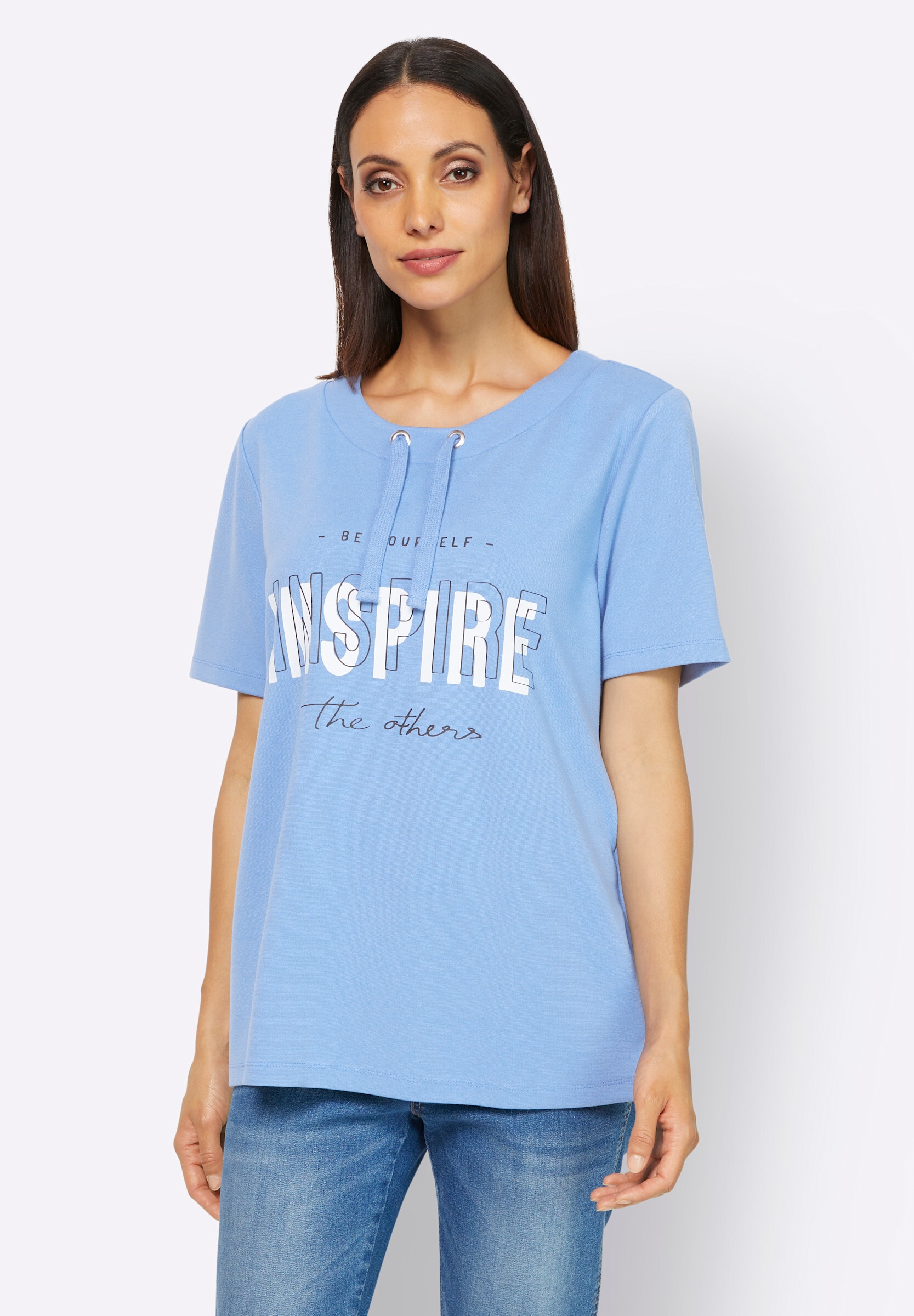 heine Sweatshirt »Sweatshirt Sweatshirt mit kontrastfarbigem Print vorne«
