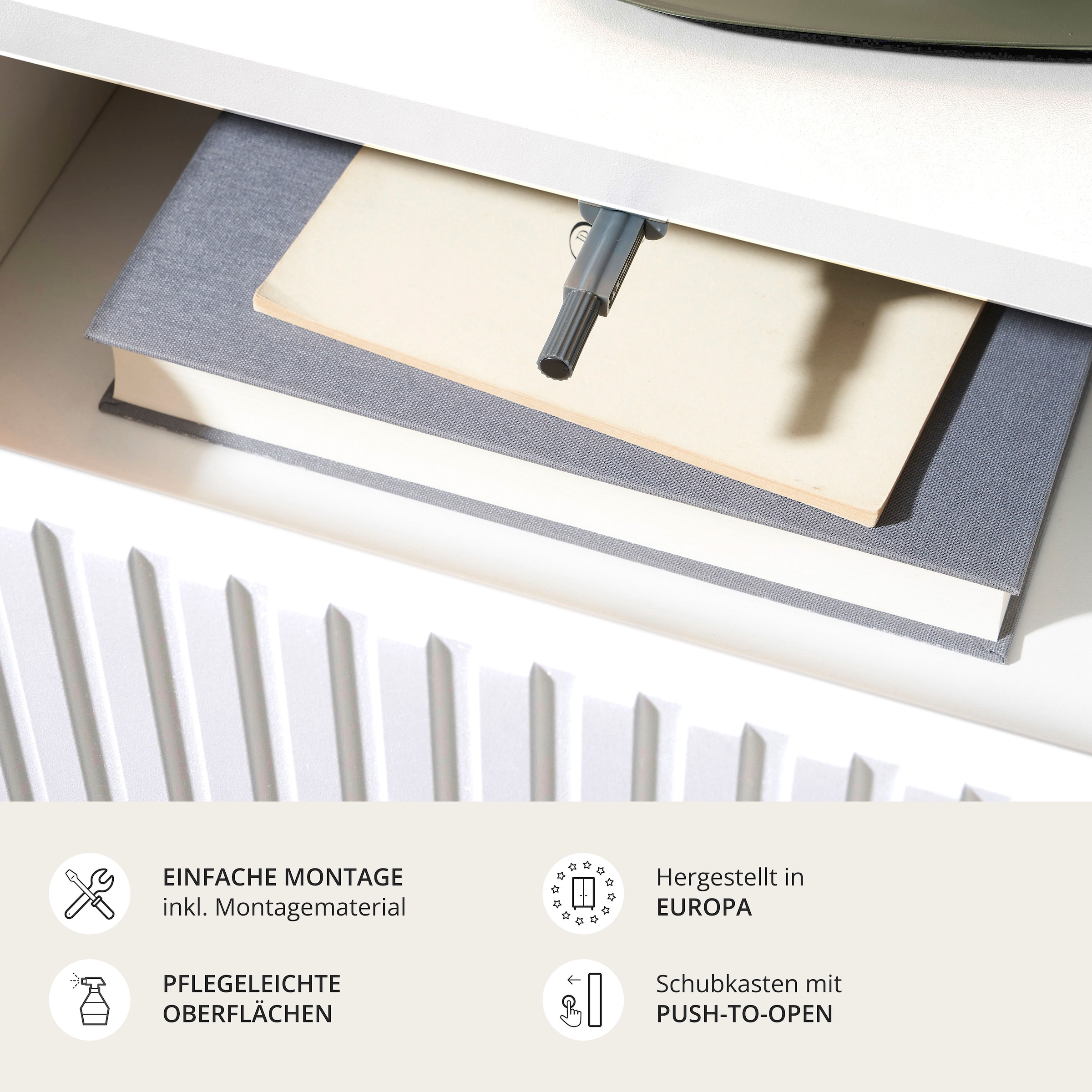 Schlafkontor Nachtkommode »Taboni Nachttisch, Nachtkonsole mit Push-to-open«