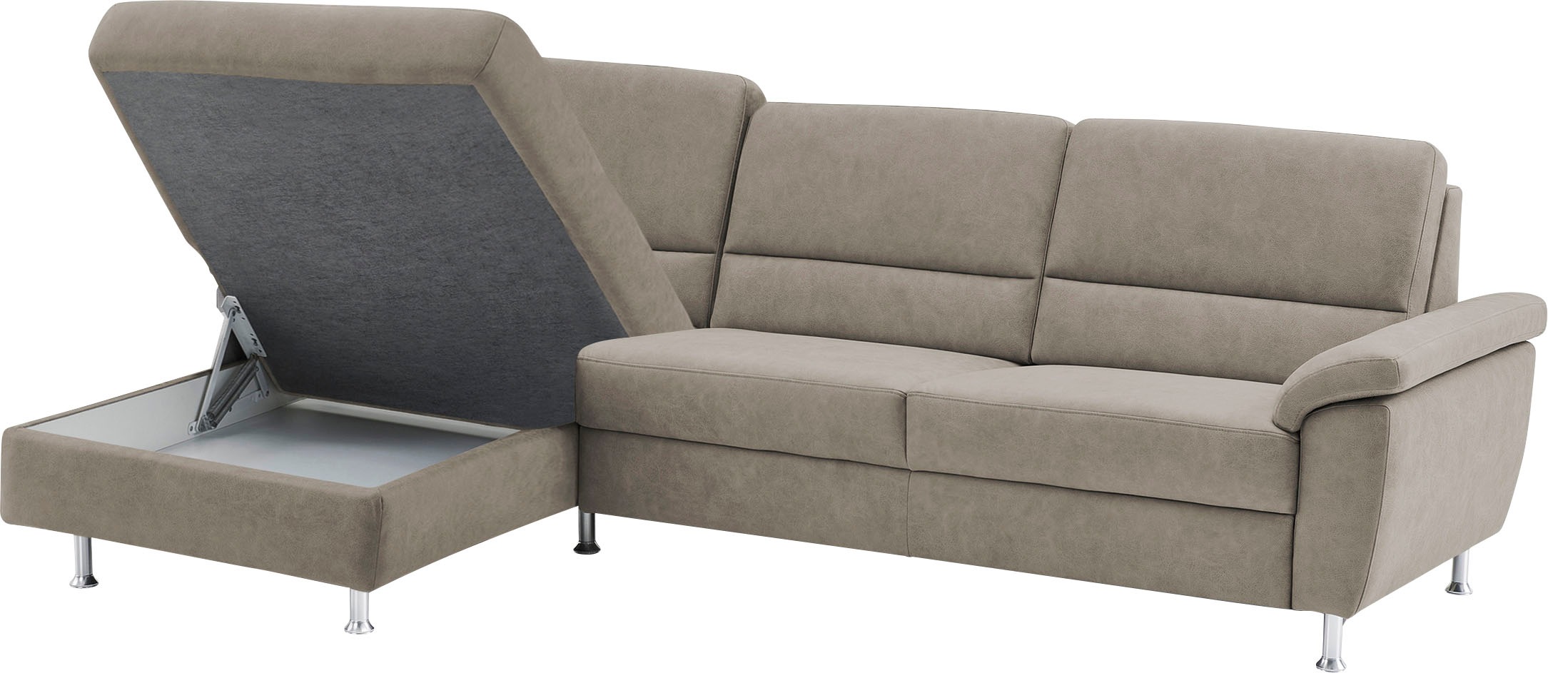 CALIZZA INTERIORS Ecksofa »Onyx L-Form«, Recamiere links oder rechts, wahlweise mit Bettfunktion, Breite 270 cm