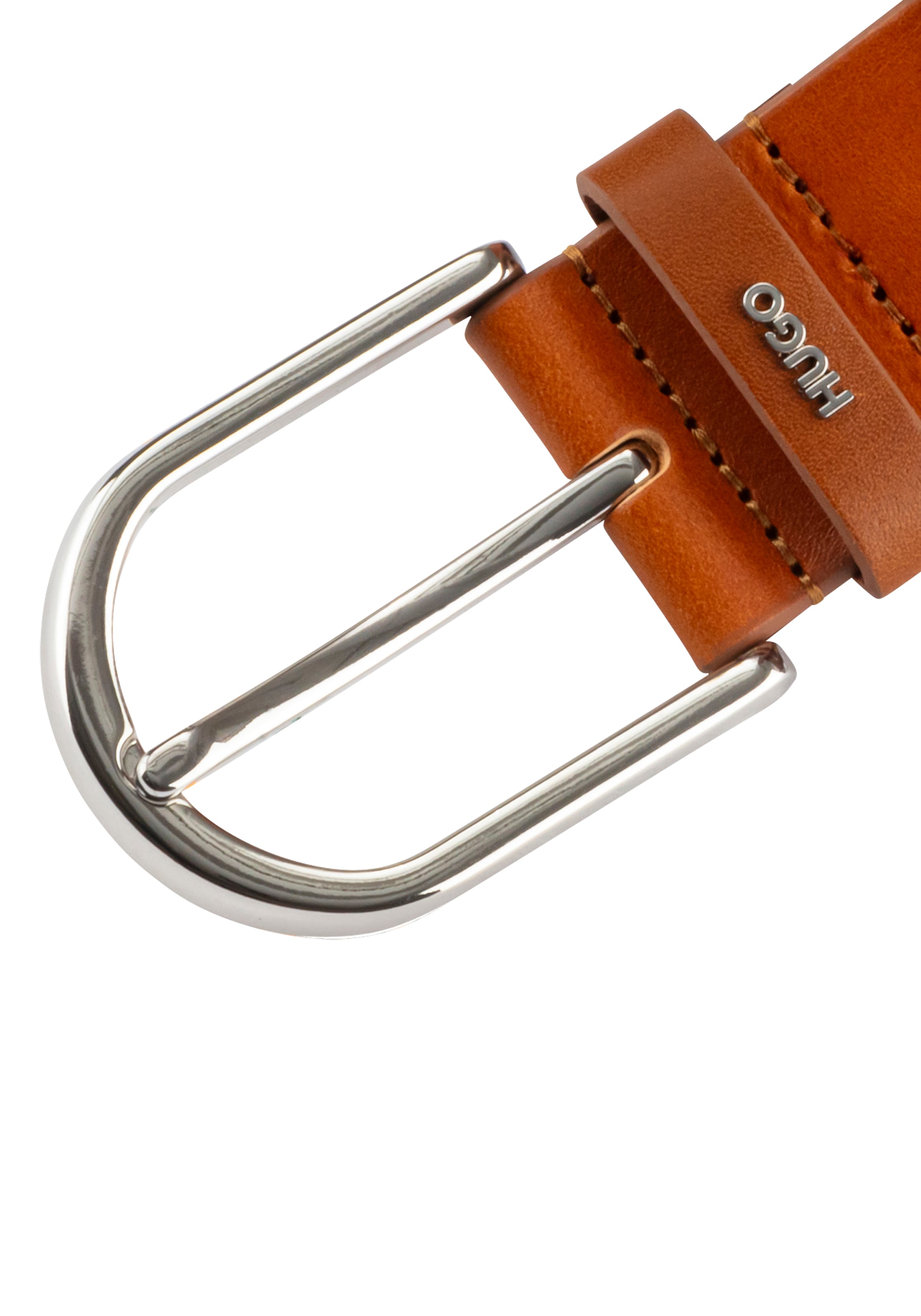 HUGO Ledergürtel »Zoey-S Sz35«, Ovaler Verschluss, Markenlogo aus Metall