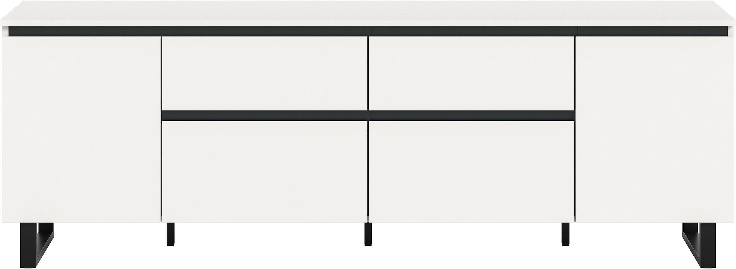 Home affaire Lowboard »TOMA, 188cm breit, Metall-Kufen-Fuß, 2 Türen, 2 Schubkästen,2 Klappen« TV-Lowboard, Mediaschrank, Mediaboard, TV-Schrank, Schrank, Board