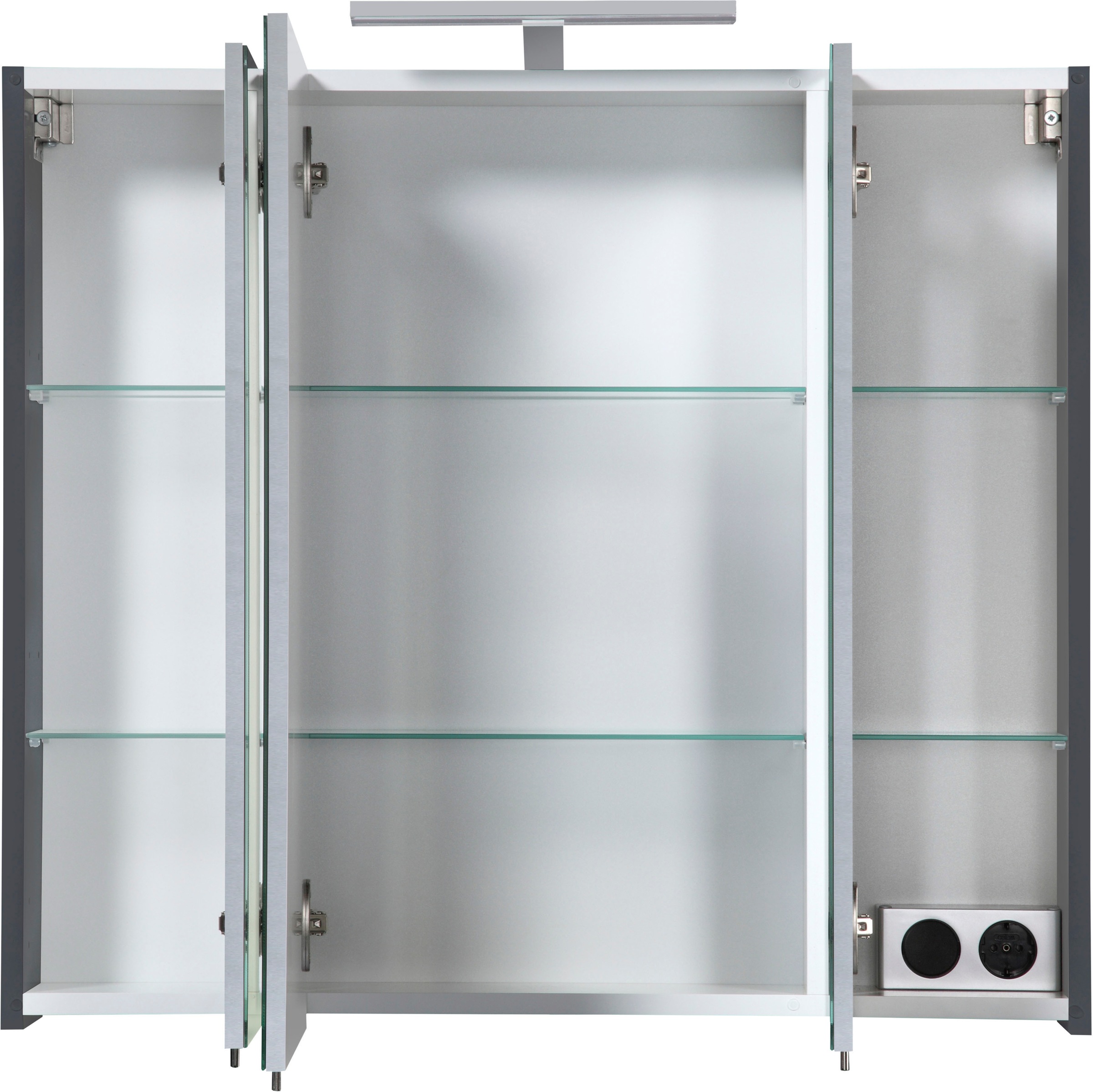 welltime Spiegelschrank »Torino«, Breite 80 cm, 3-türig, LED-Beleuchtung,  Schalter-/Steckdosenbox online kaufen | mit 3 Jahren XXL Garantie