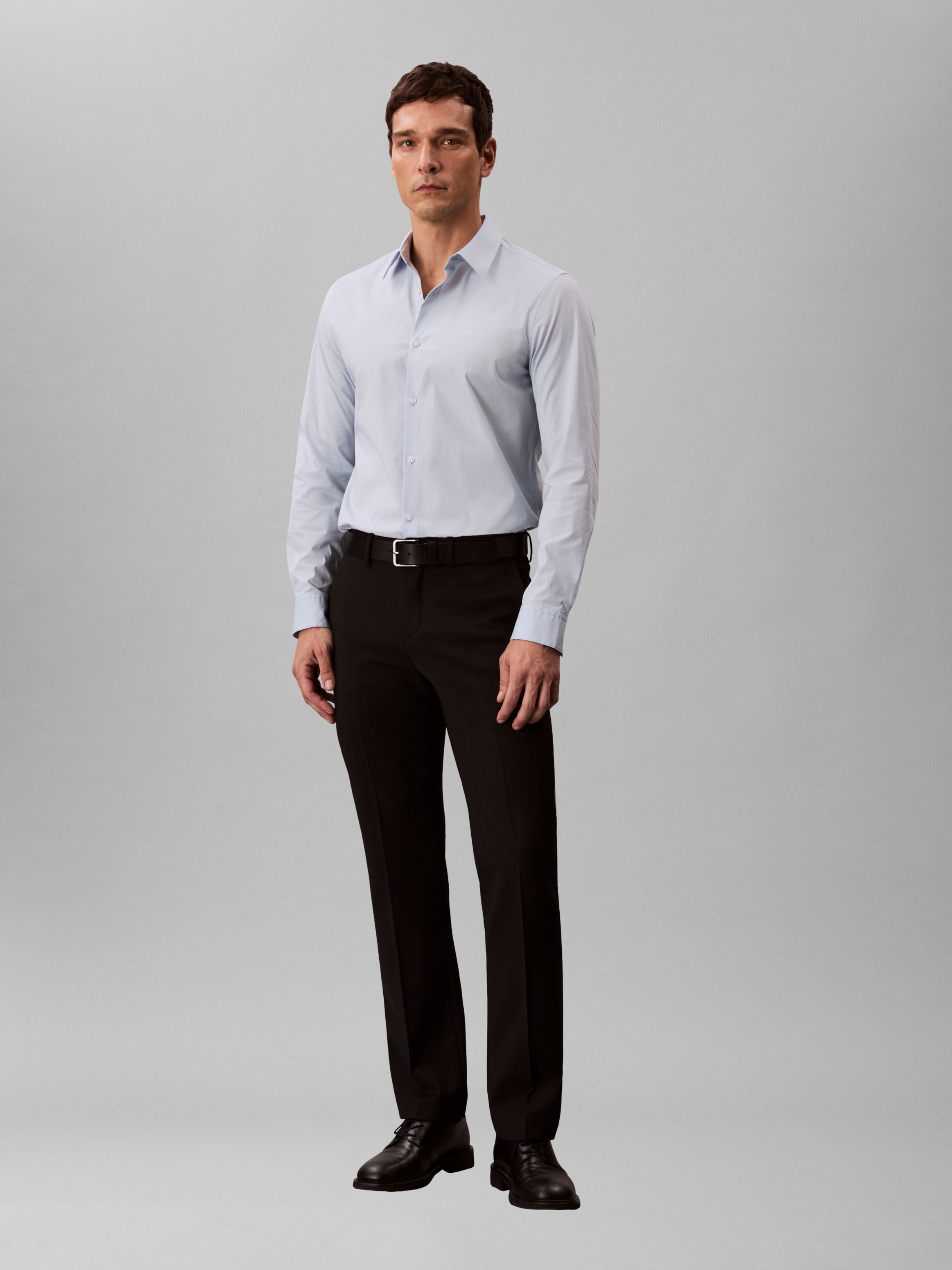 Calvin Klein Langarmhemd »LONG SLEEVE SOLID STRETCH SLIM SHIRT«, slim fit, in Unifarbe
