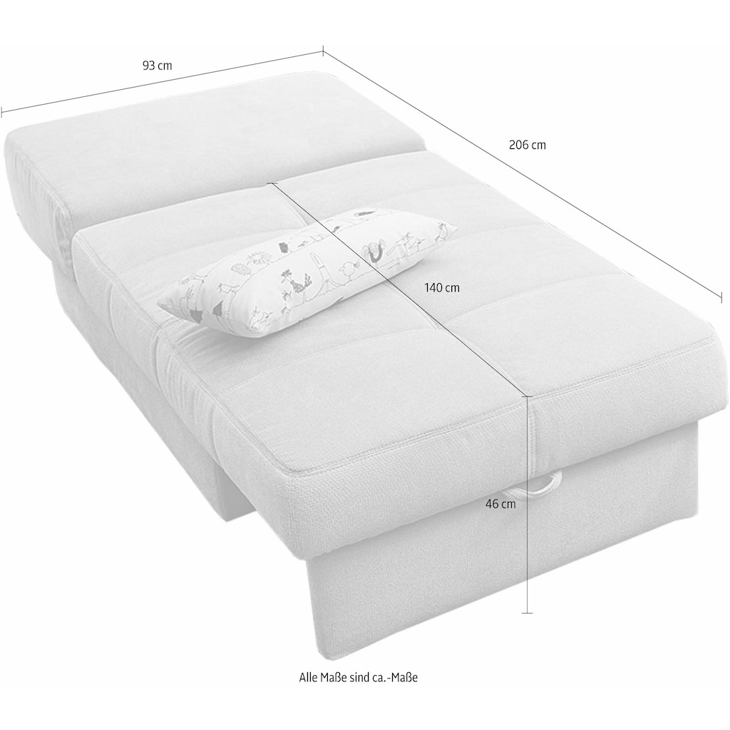 Jockenhöfer Gruppe Schlafsofa »Robin«, Bettfunktion und Bettkasten, mit Federkern und loser Rückenkissen