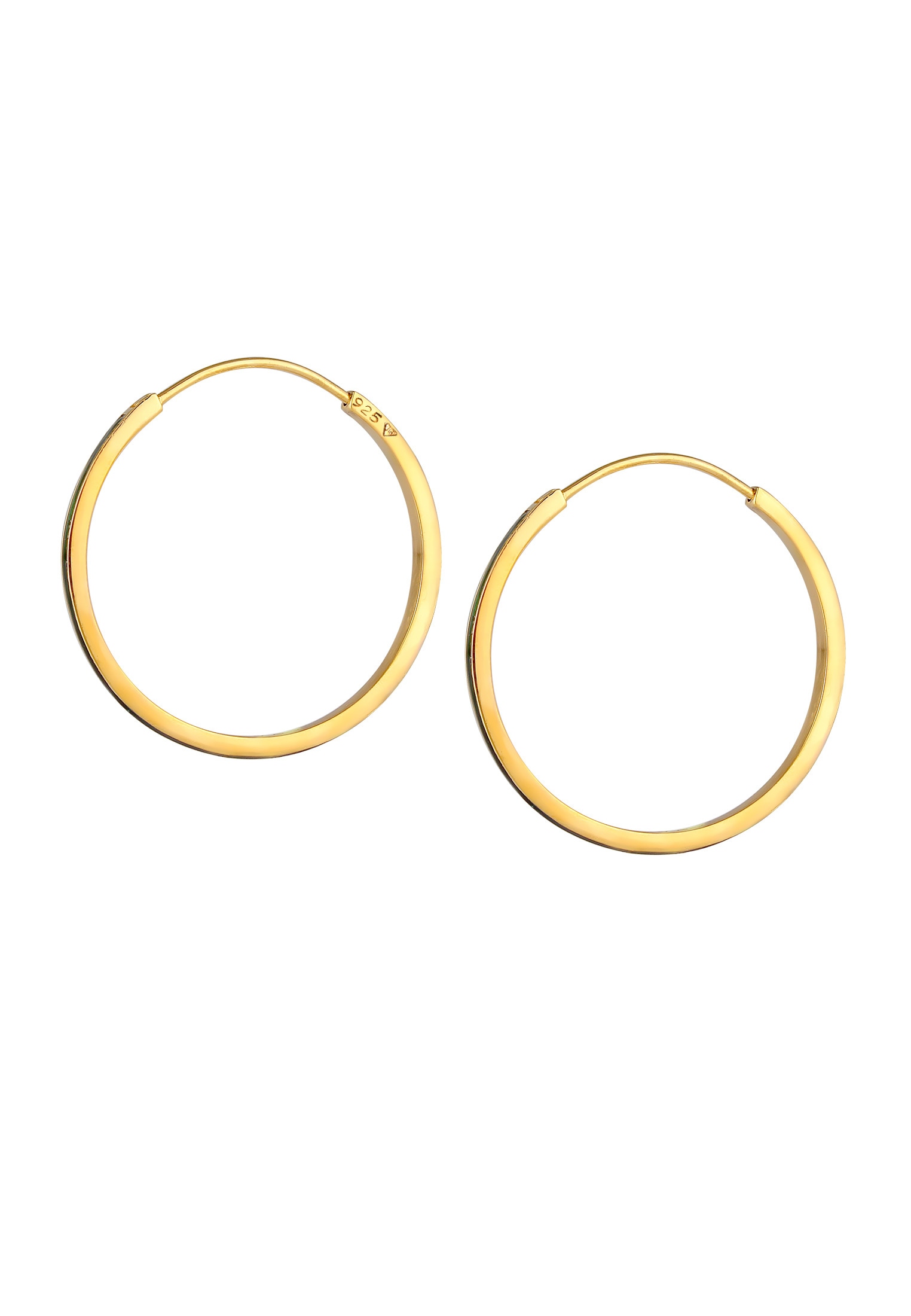 Elli Paar Creolen »Ohrringe Creolen mit funkelnden Emaille Lack 925 Sterling Silber«