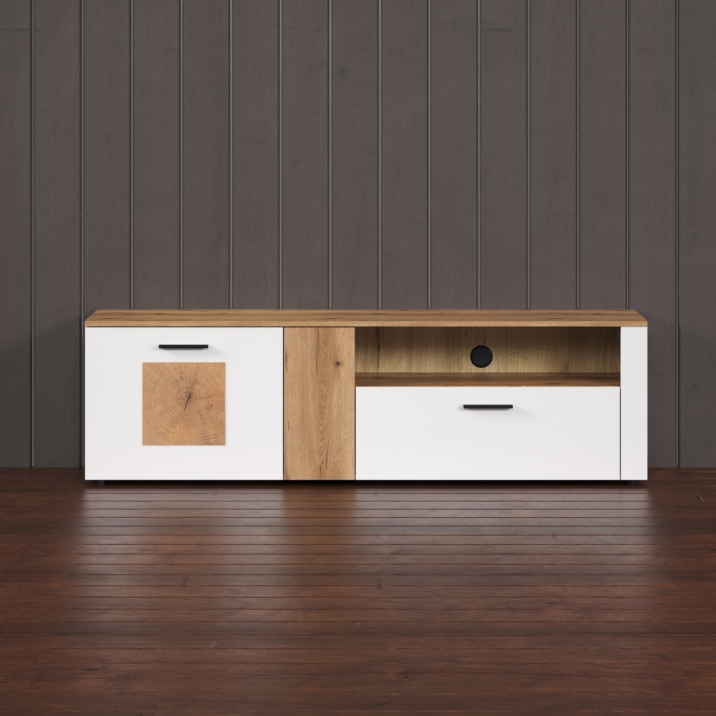 INOSIGN Lowboard »Linz TV-Kommode, TV-Rack«, (1 St.), TV-Lowboard mit Hirnholzapplikationen - B/T/H: 170/42/50 cm