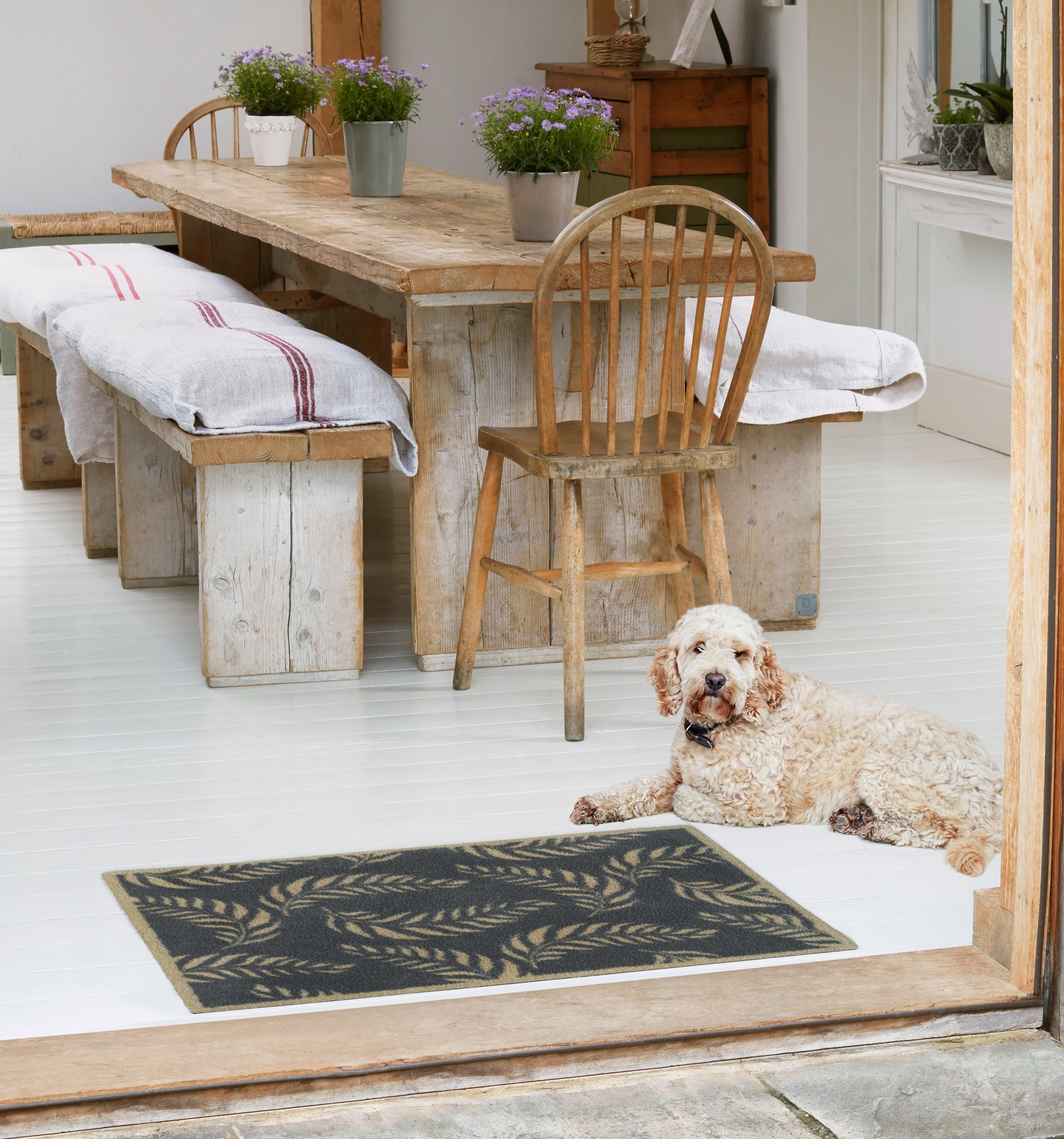 Turtle Mat Fußmatte »Leaf Scroll« rechteckig 9 mm Höhe