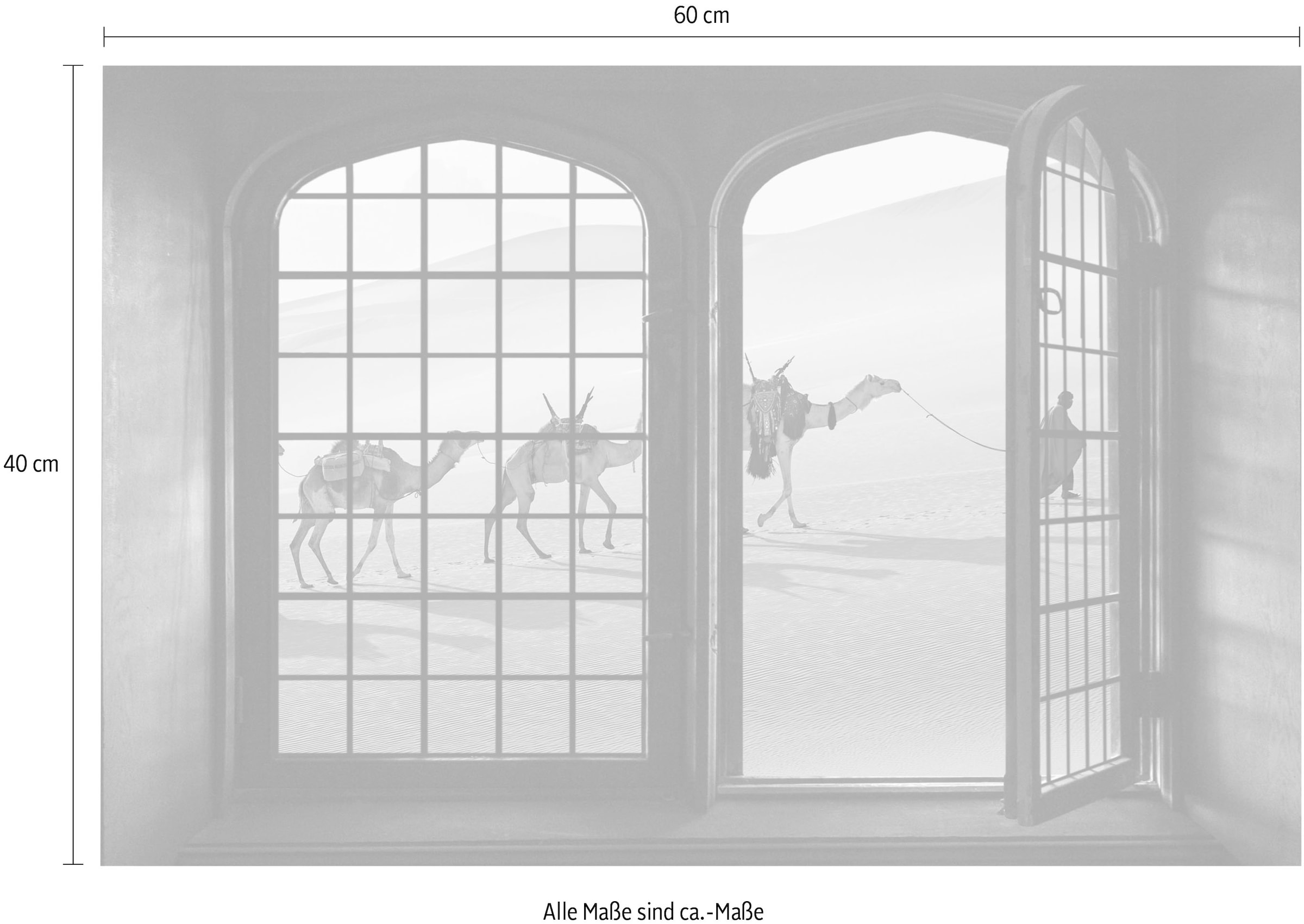 queence Wandsticker »Wüste« Wandsticker, Wandbild, selbstklebend, 3D, Fenster