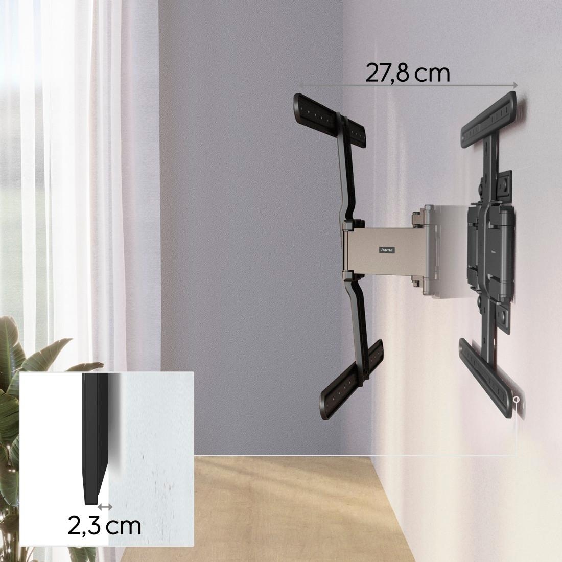 Hama TV-Wandhalterung »ultraslim, schwenkbar, vollbeweglich, 37“-90", 43, 50, 55, 65, 75«, bis 229 cm Zoll