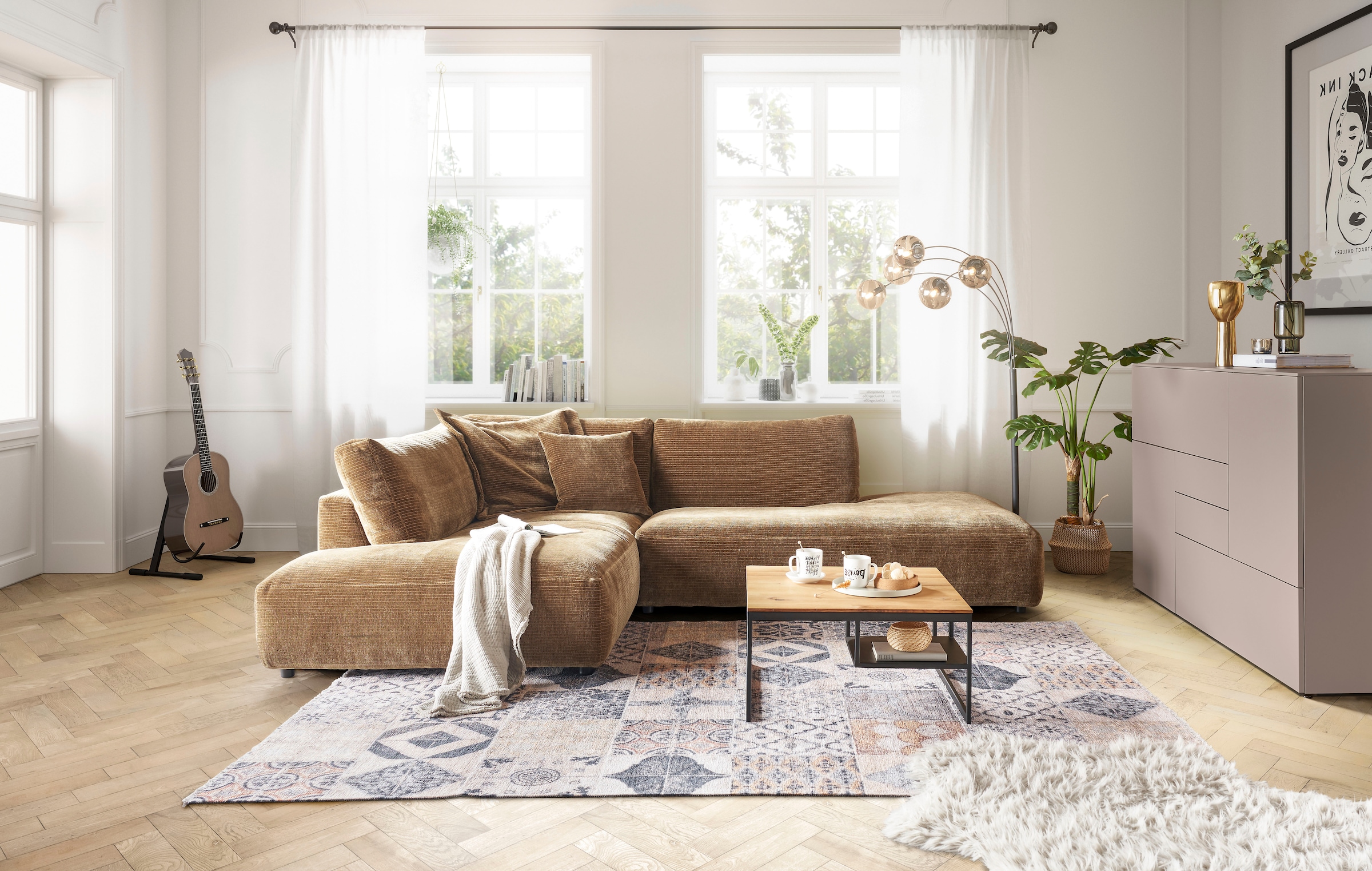Musterring Ecksofa »Lucia«, mit großem Longchair, verschiedene Farben, B304 x T224 cm