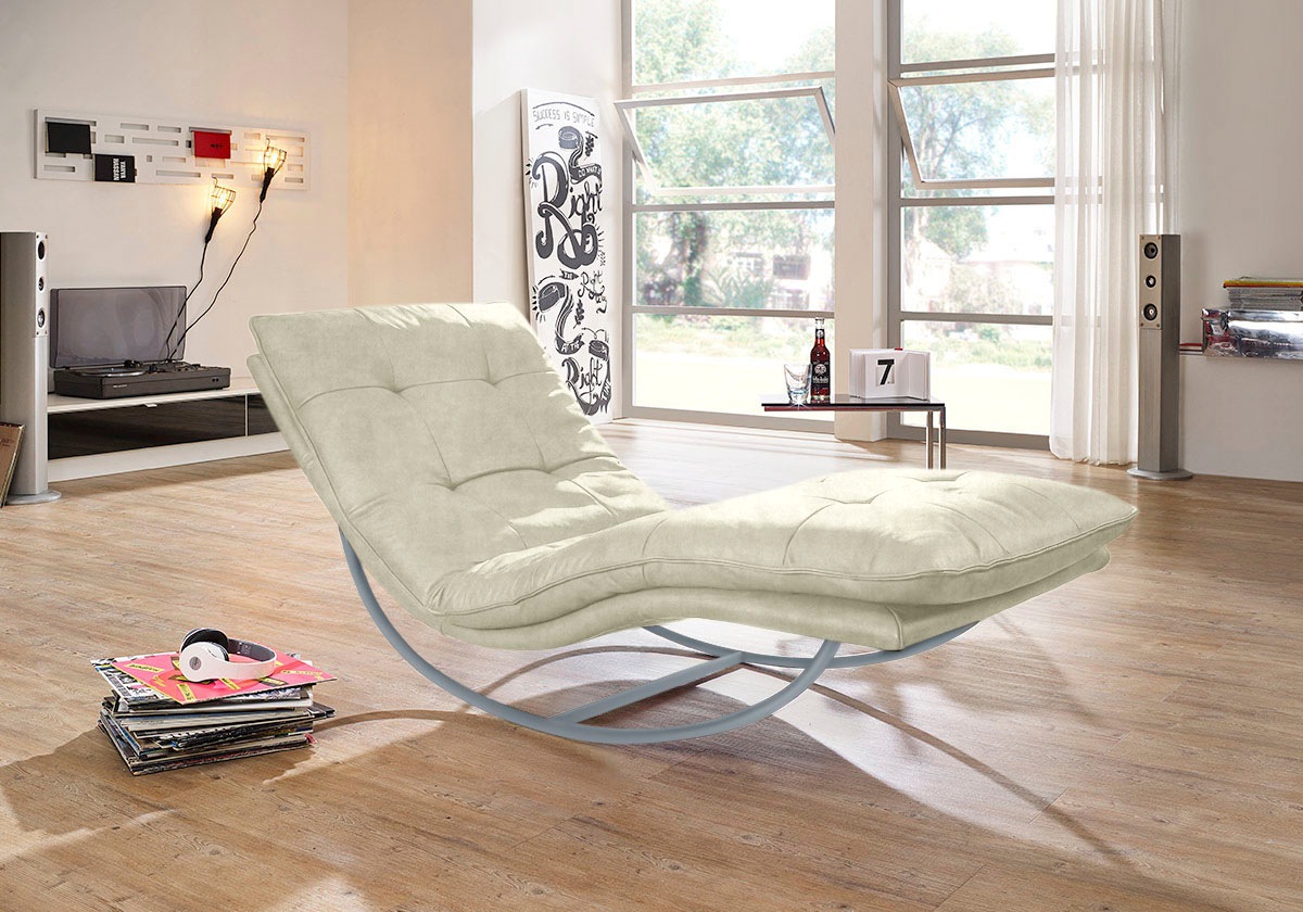 W.SCHILLIG Relaxliege »daily dreams«, in Waffelkissen-Optik, Schaukelgestell silber matt, in 2 Breiten