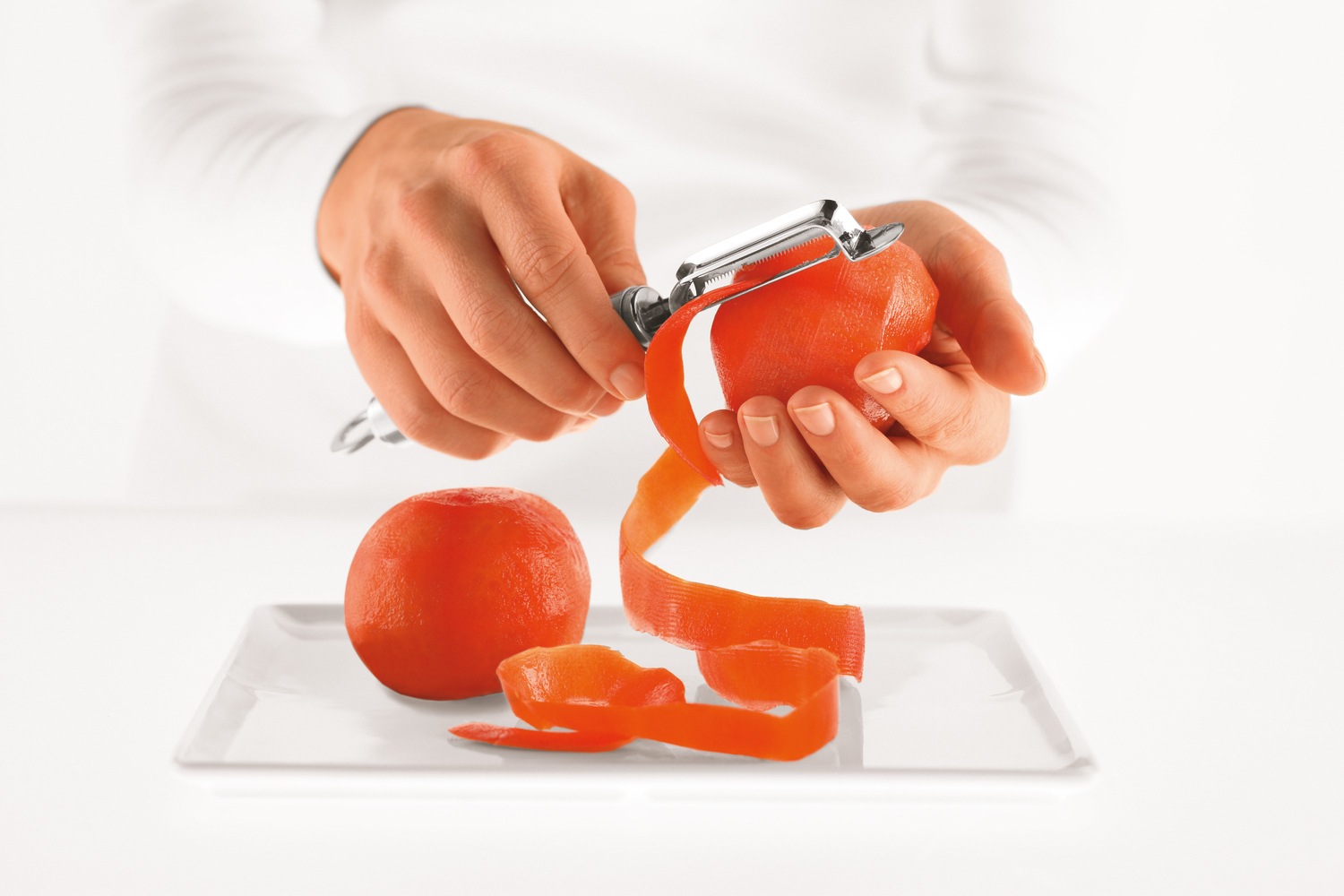 RÖSLE Sparschäler, Tomaten- und Kiwischäler mit Strunkentferner, Edelstahl 18/10