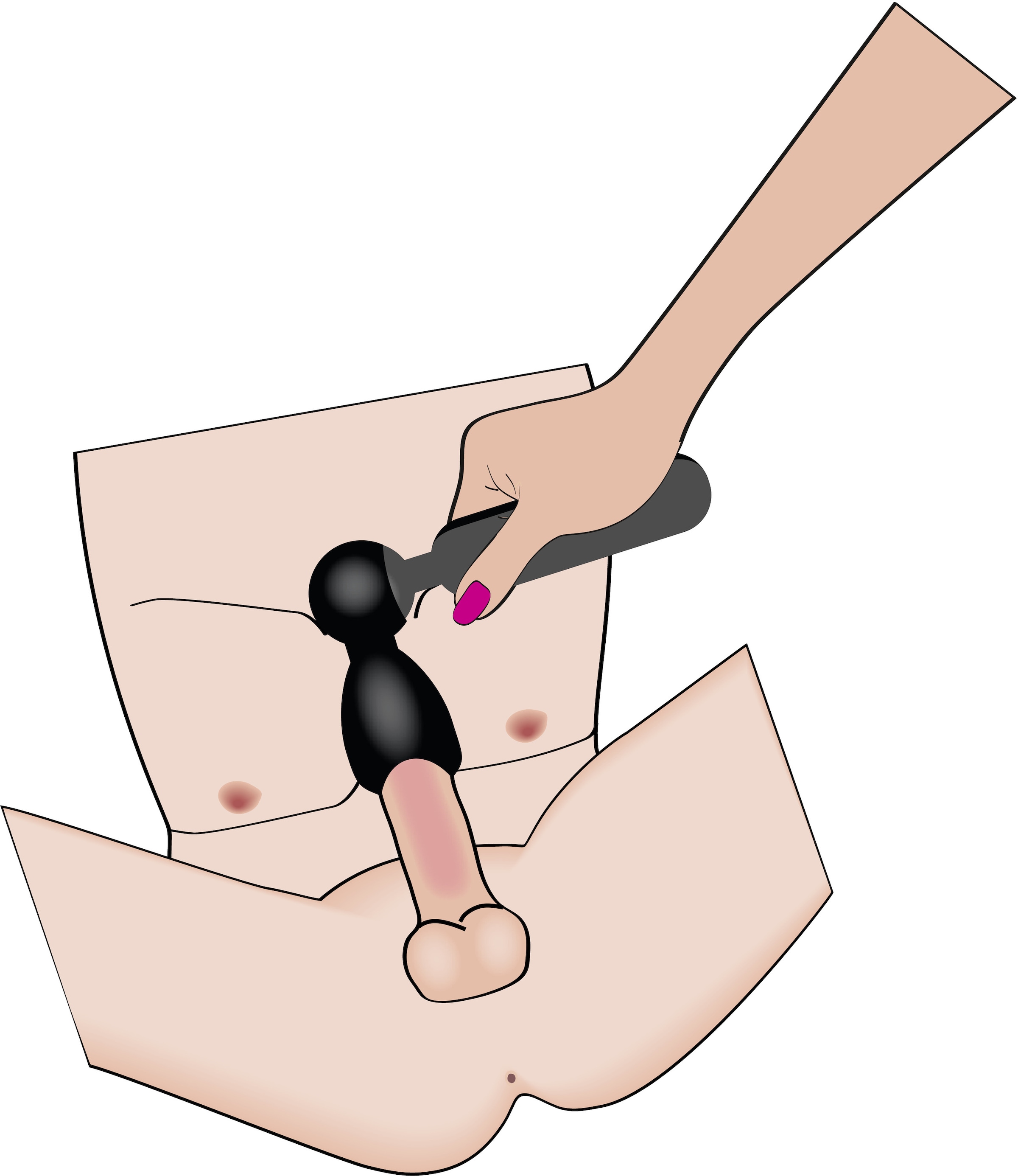 coup!es choice Massagegerät »Massagestab wand vibrator with 3 Attachments«